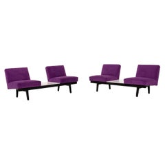 Herman Miller Fabric Sofa Set Purple 2 Two-Seater Couch