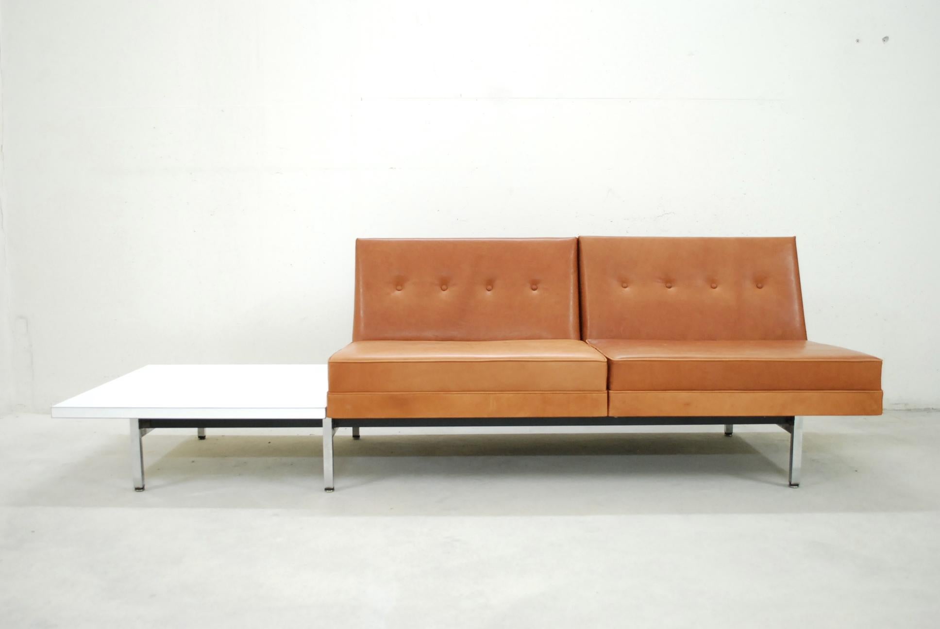 Herman Miller George Nelson Cognacfarbenes modulares Sofa aus Naturleder im Angebot 5