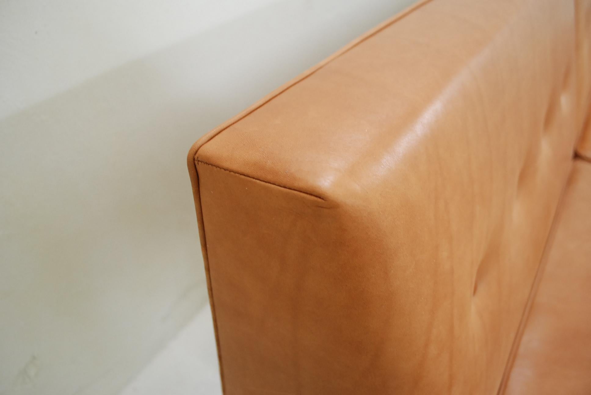 Herman Miller George Nelson Cognacfarbenes modulares Sofa aus Naturleder im Angebot 13