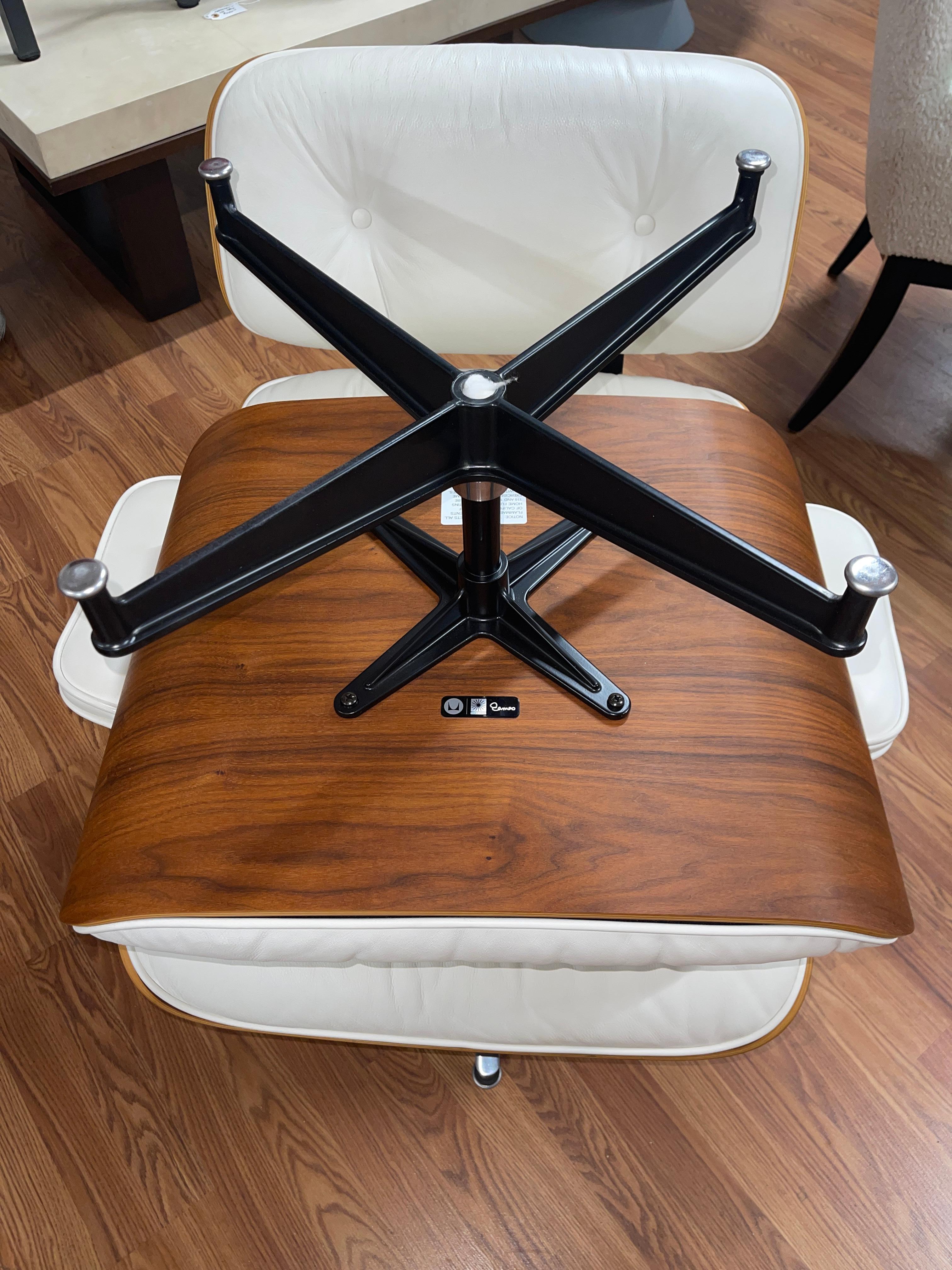 Herman Miller Ivory Leather Eames Lounge Chair and Ottoman 670/671 3
