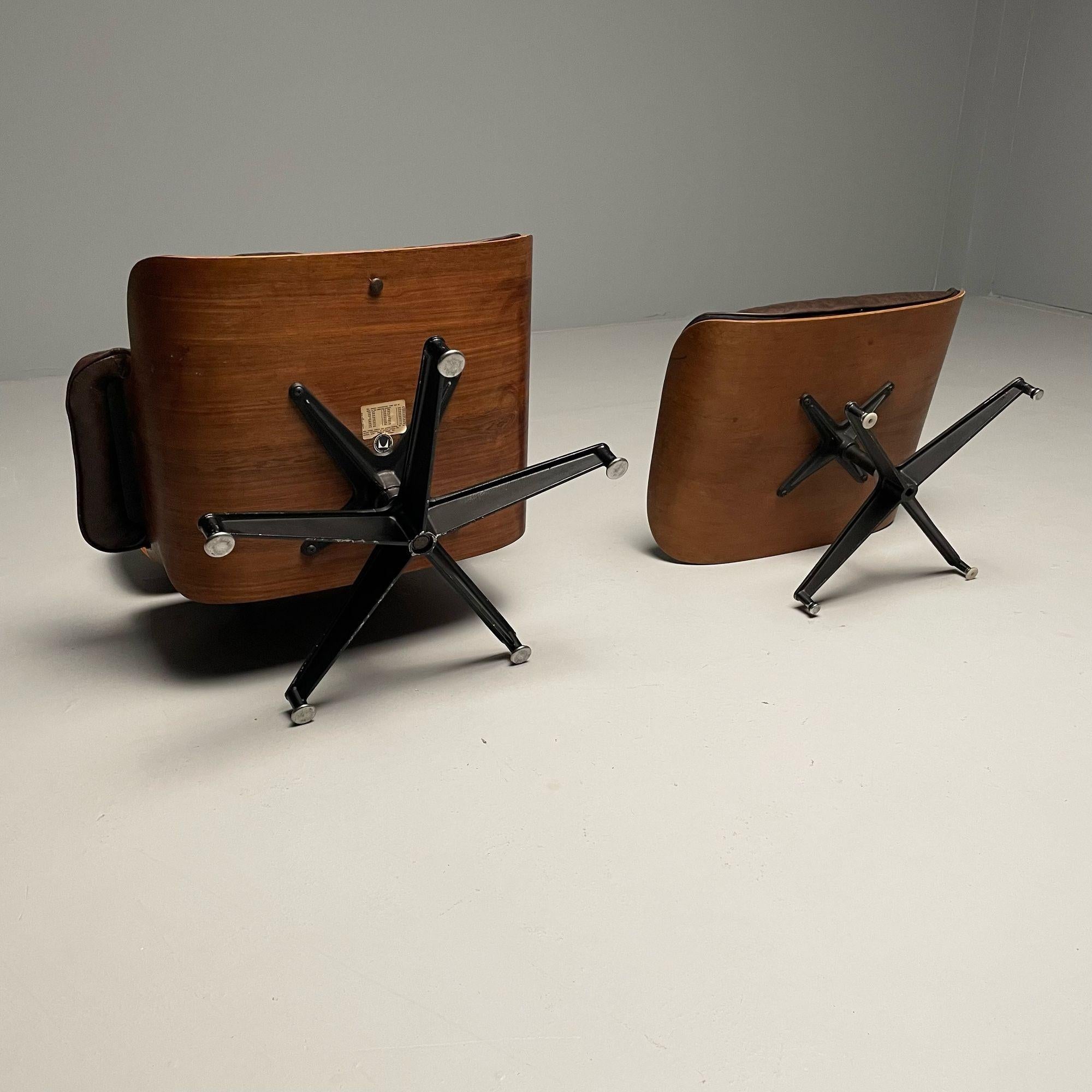 Herman Miller, modernité du milieu du siècle, chaise longue Eames, ottoman, États-Unis, années 1960 en vente 3
