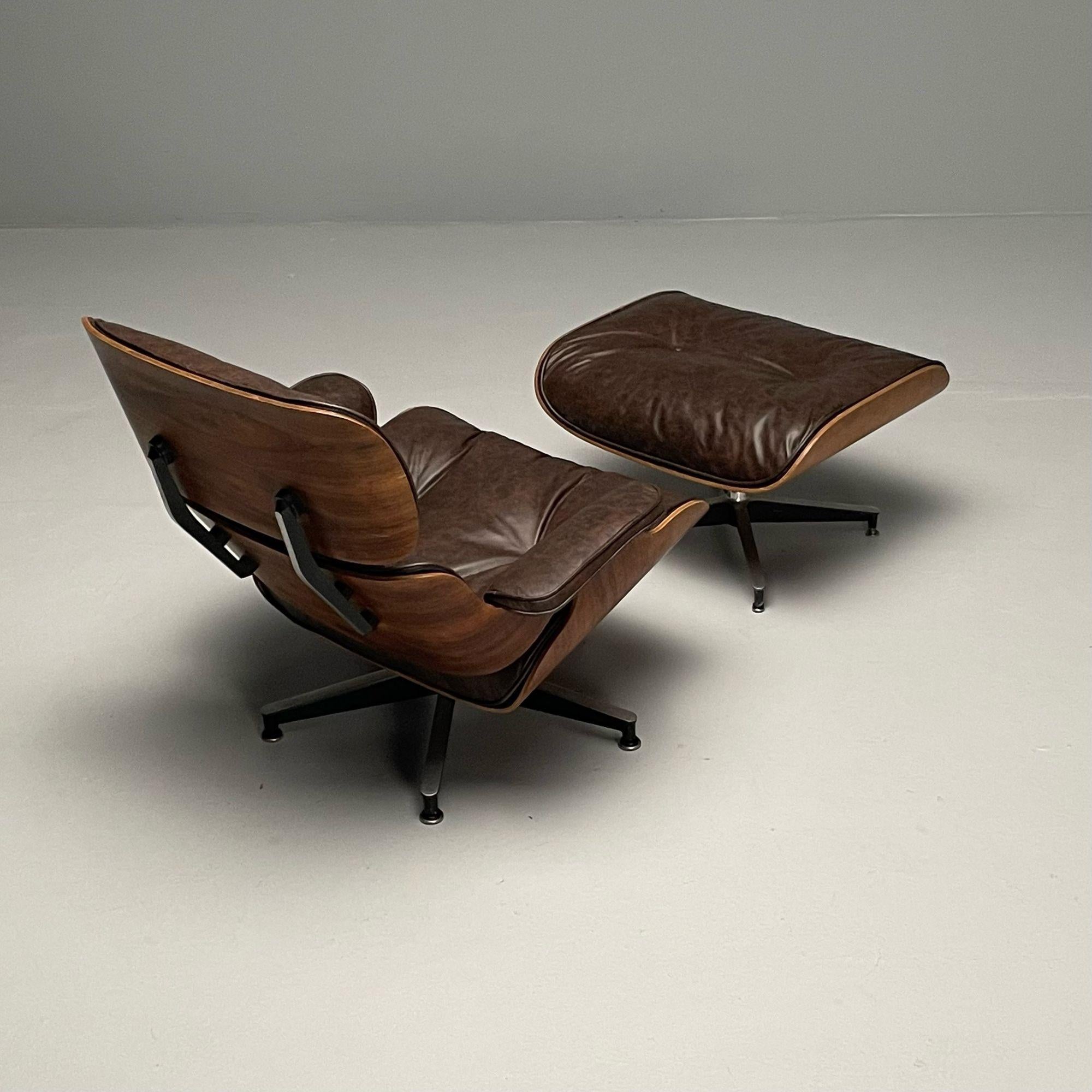 Américain Herman Miller, modernité du milieu du siècle, chaise longue Eames, ottoman, États-Unis, années 1960 en vente