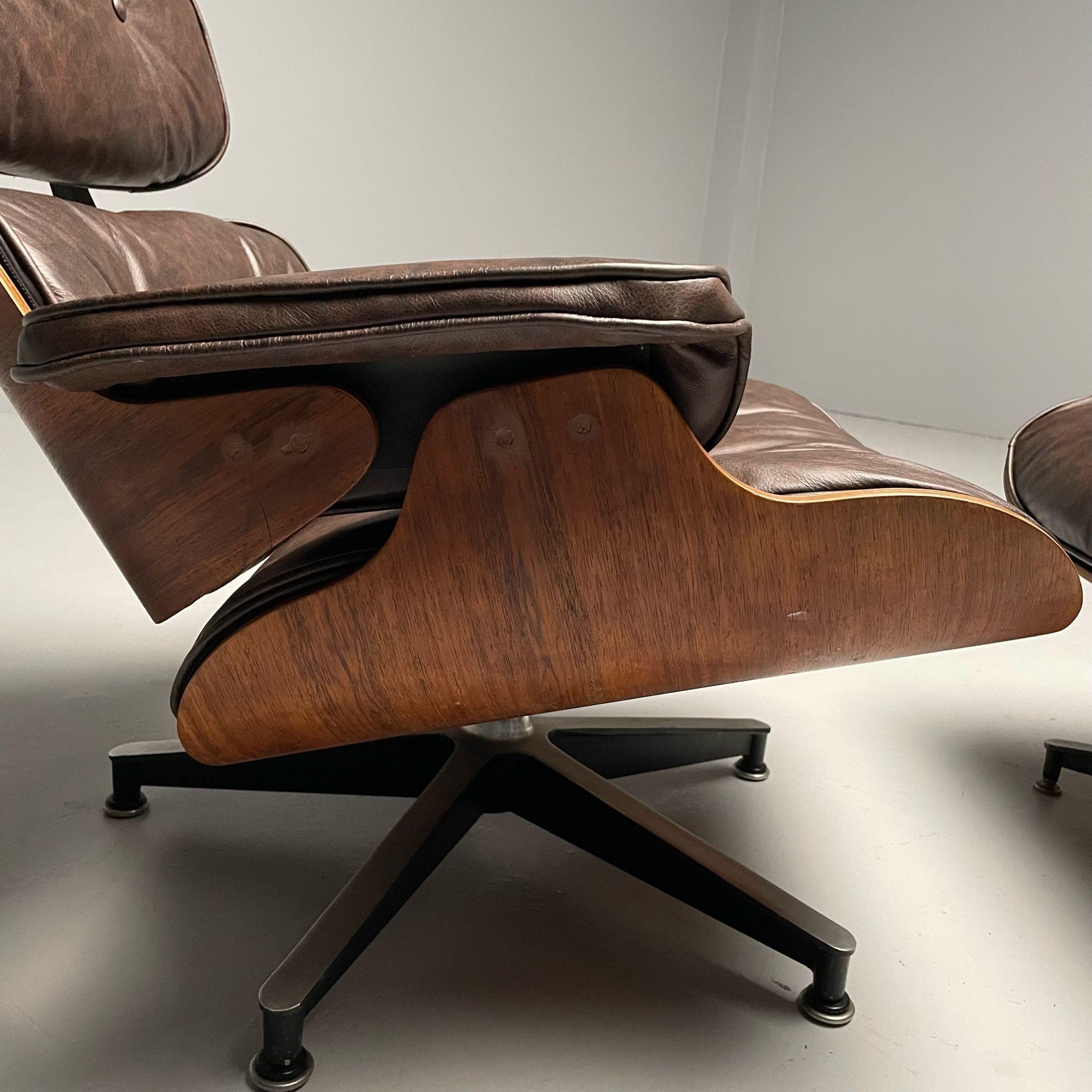 Herman Miller, modernité du milieu du siècle, chaise longue Eames, ottoman, États-Unis, années 1960 en vente 1