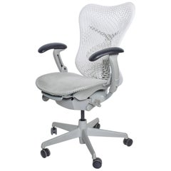 Used Herman Miller Modern Mirra 2, Ergonomic Office Chair White, Fog