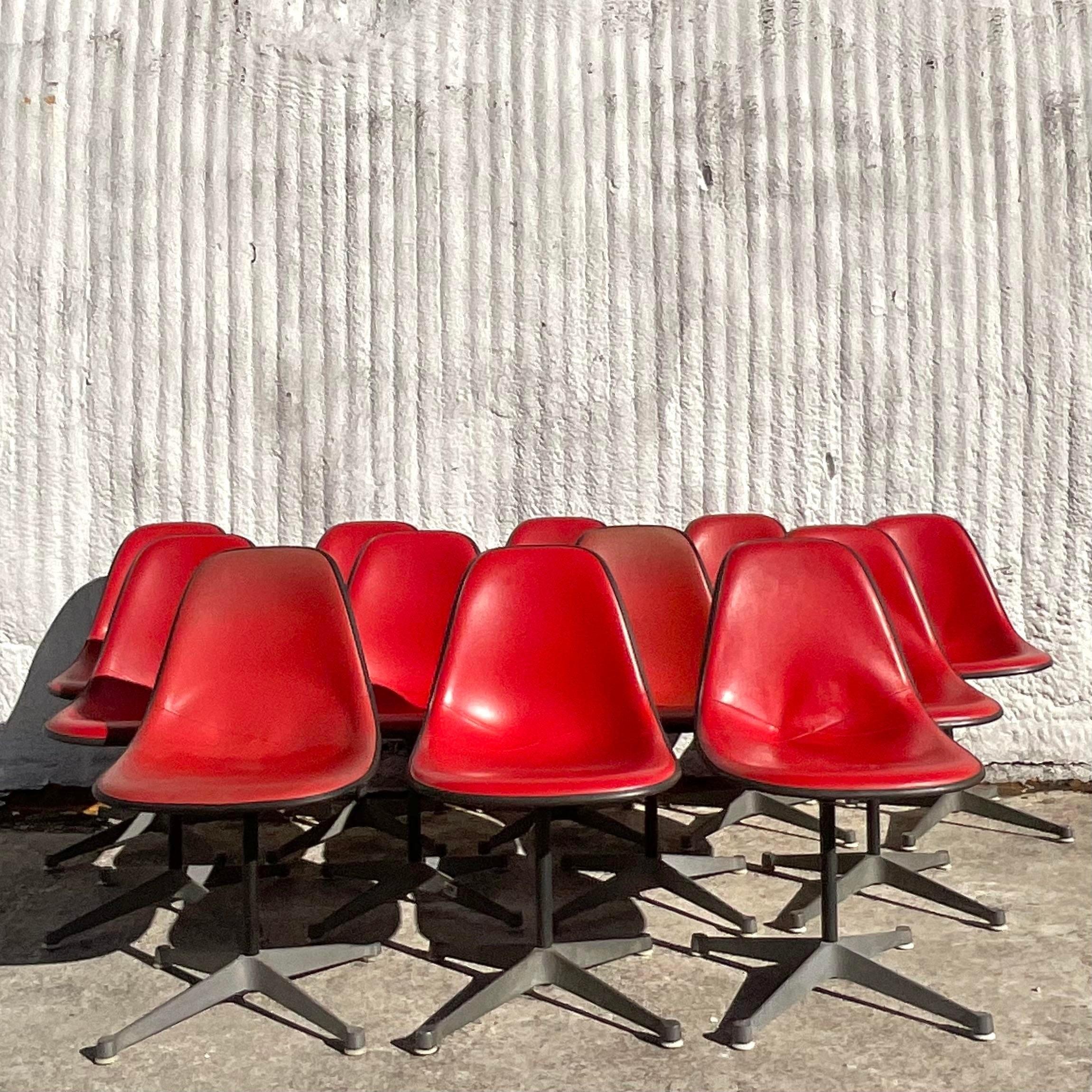 Herman Miller Molded Fiberglass Shell Chair - Set of 12 For Sale 5