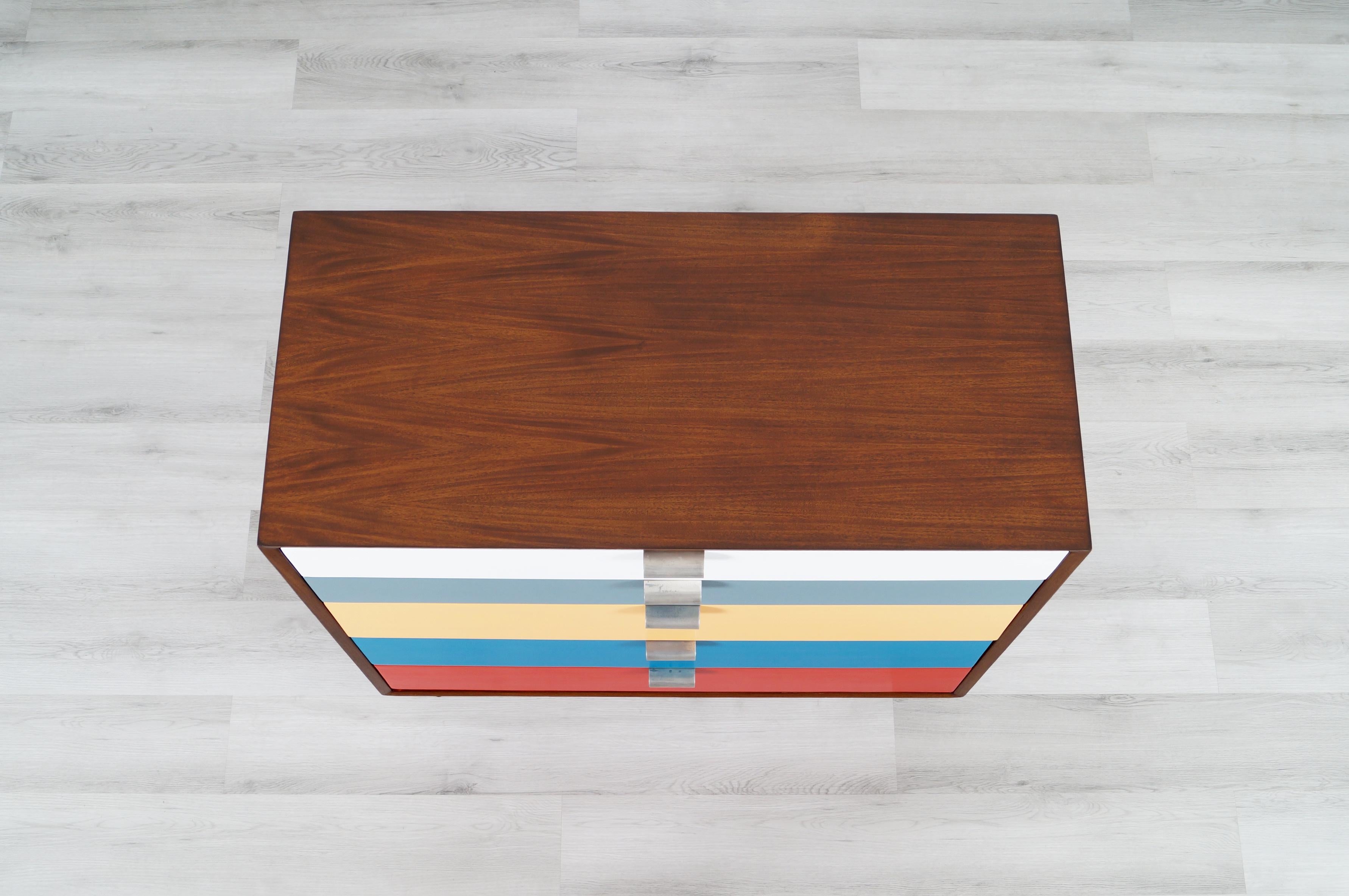 Herman Miller Multi-Color Lacquered and Walnut Chest of Drawers by George Nelson 2