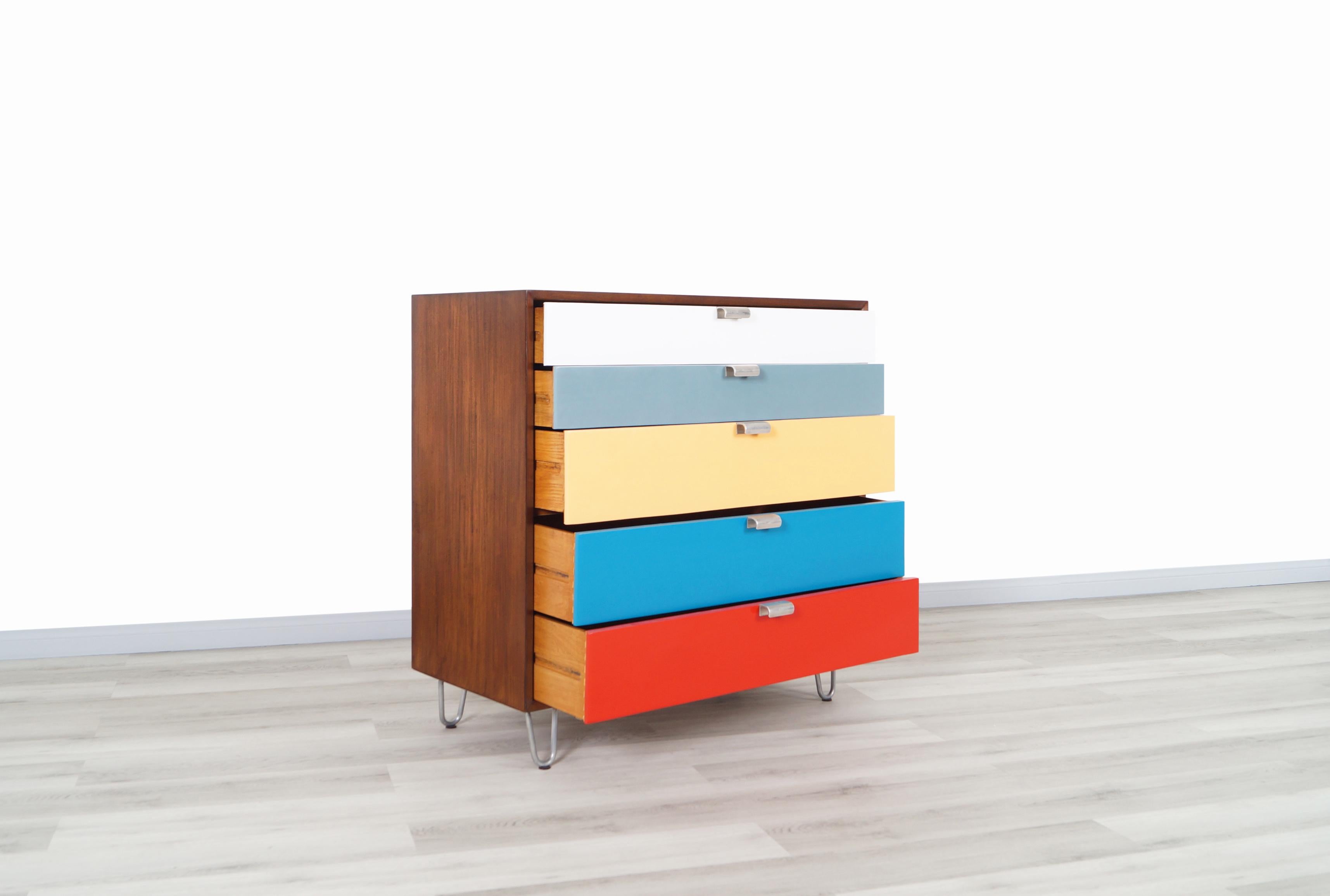 multi colored chest of drawers