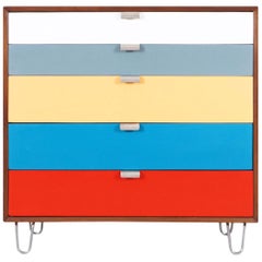 Herman Miller Multi-Color Lacquered and Walnut Chest of Drawers by George Nelson