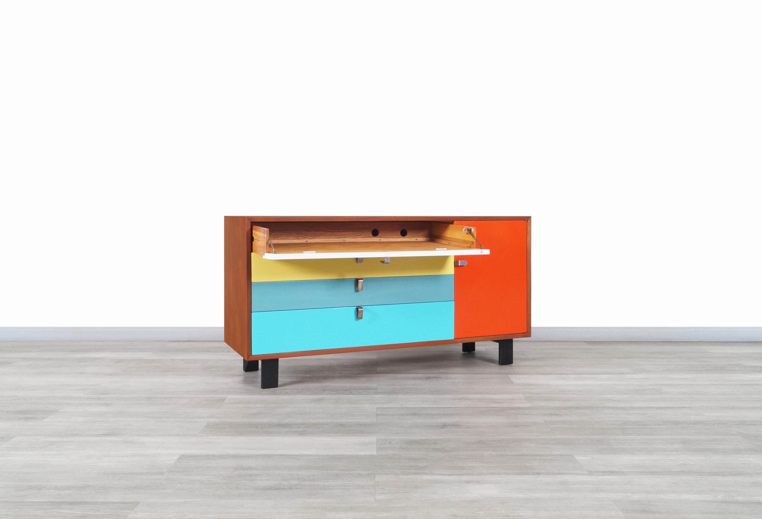 Herman Miller Multi-Color Lacquered & Walnut Credenza by George Nelson 2