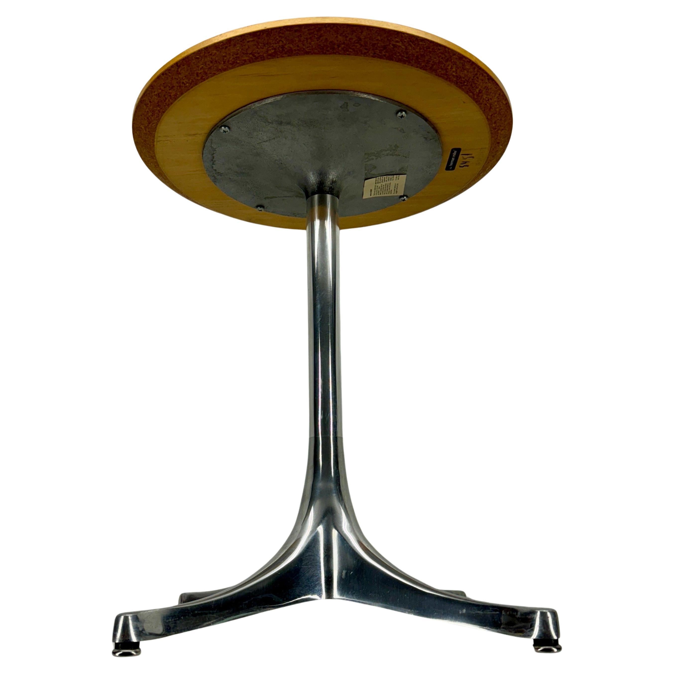 Metal Herman Miller Nelson Pedestal Light Ash Side Table