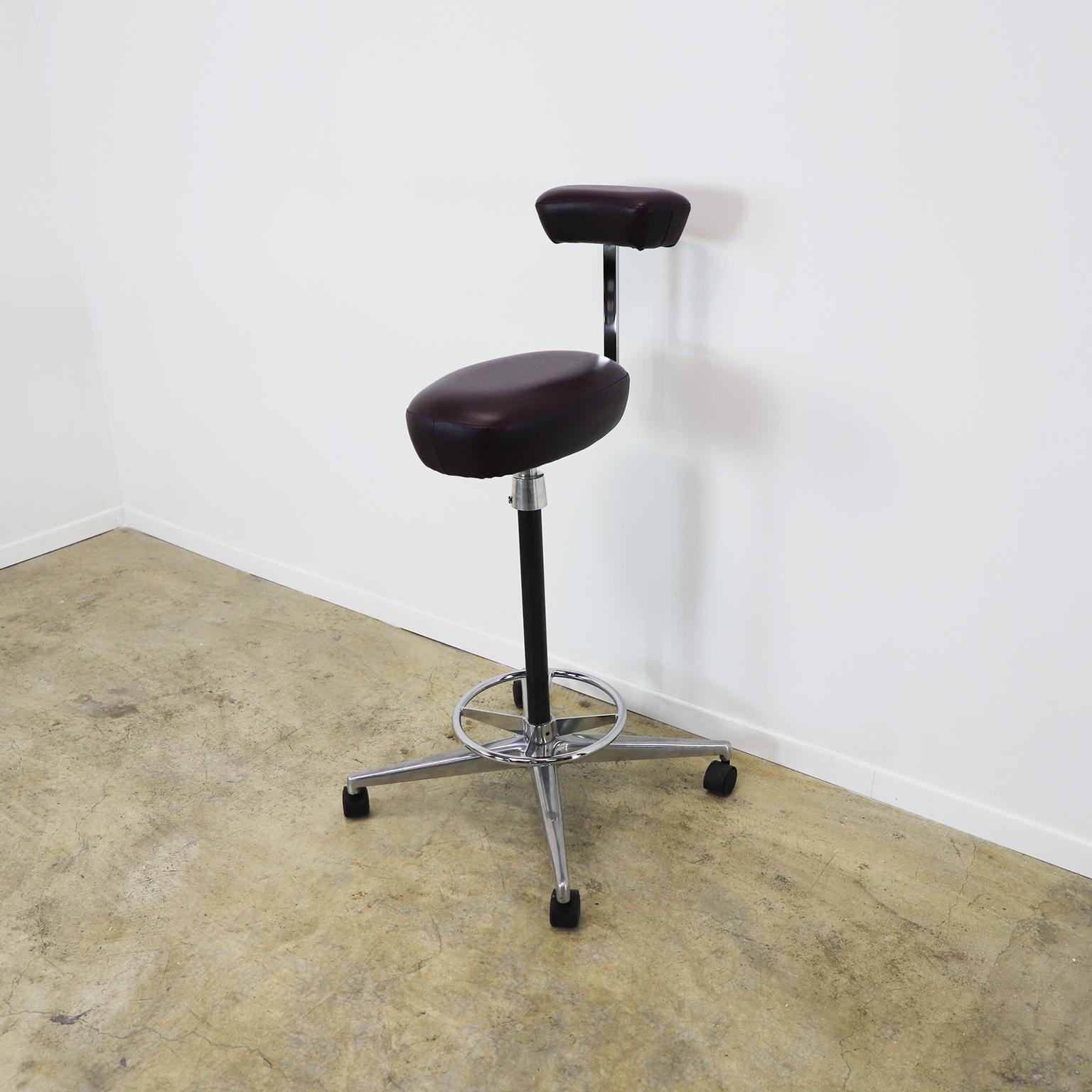 We offer this George Nelson Perch, includes Herman Miller original label, circa 1980.

About the Perch:

Designed in 1964 as part of the flexible, open, action office program, the Perch by George Nelson & assoc. is a versatile piece. With an