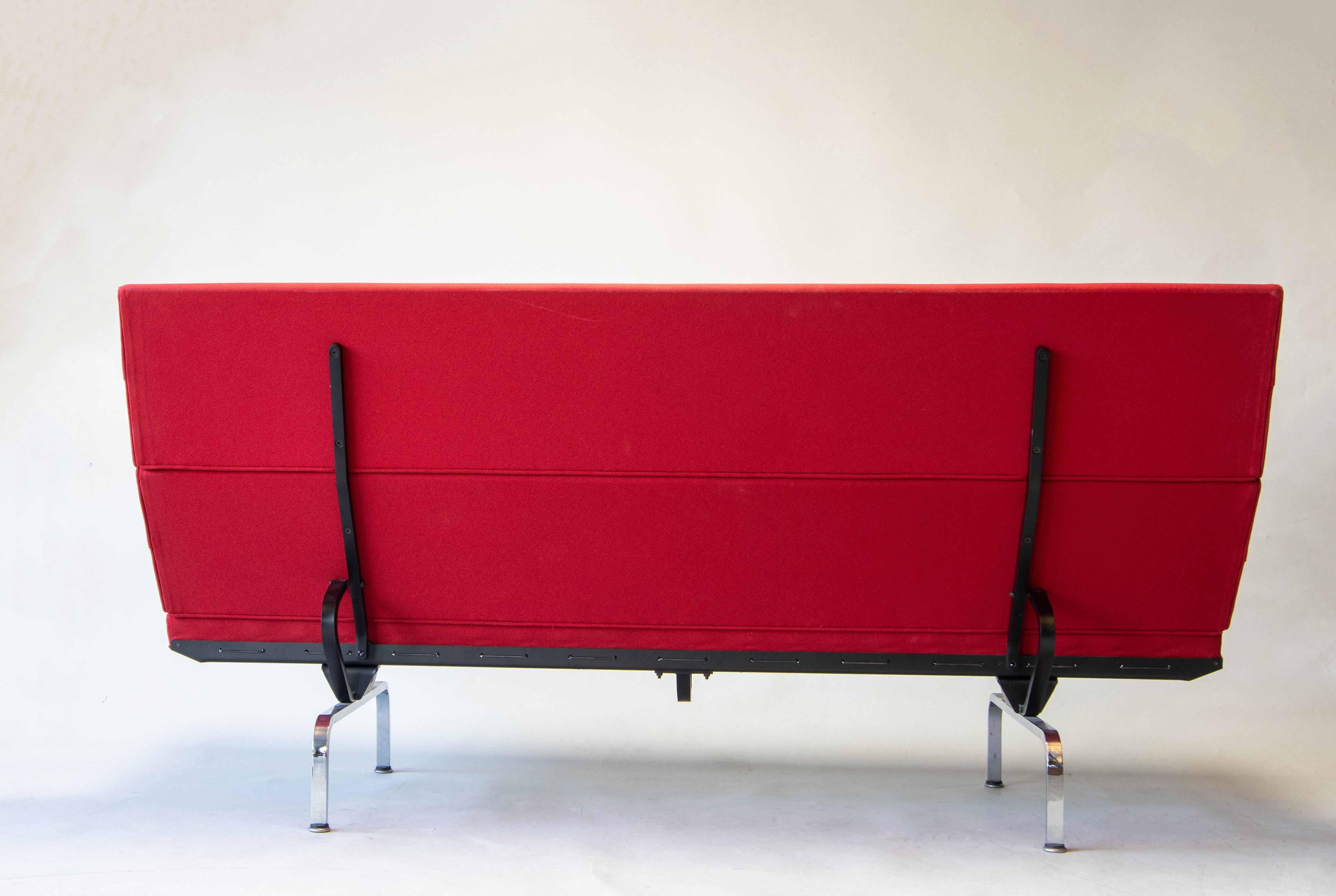 Fabric Herman Miller Red Eames Compact Sofa, circa 2008