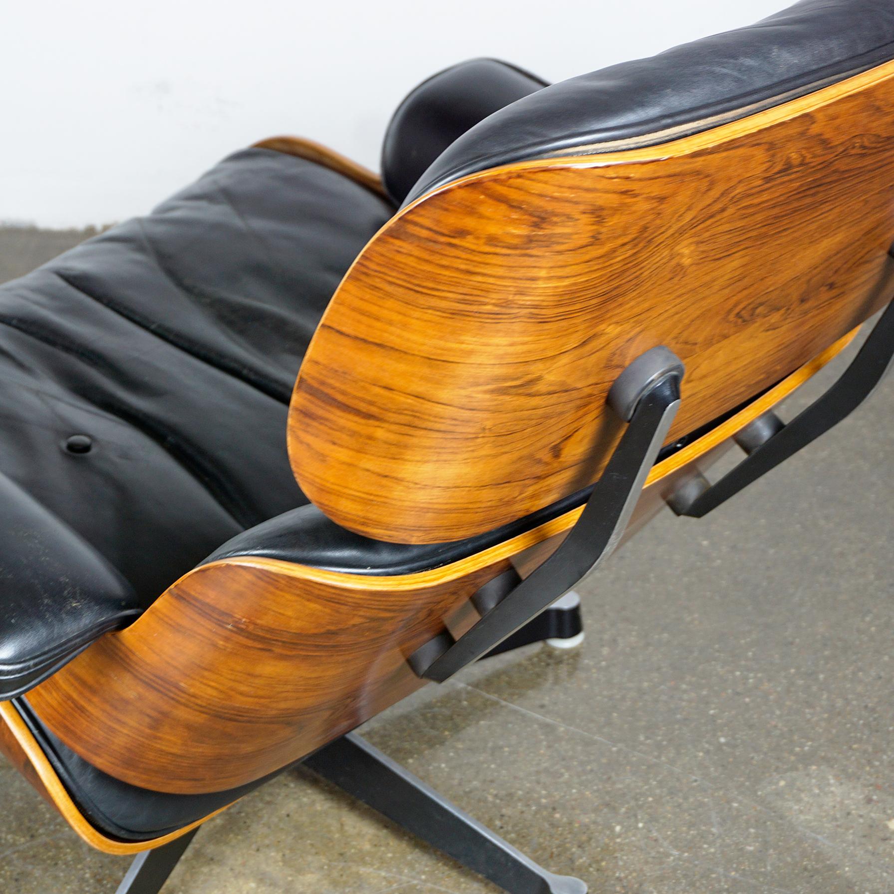 Herman Miller Rosewood and Black Leather Eames Lounge Chair 6
