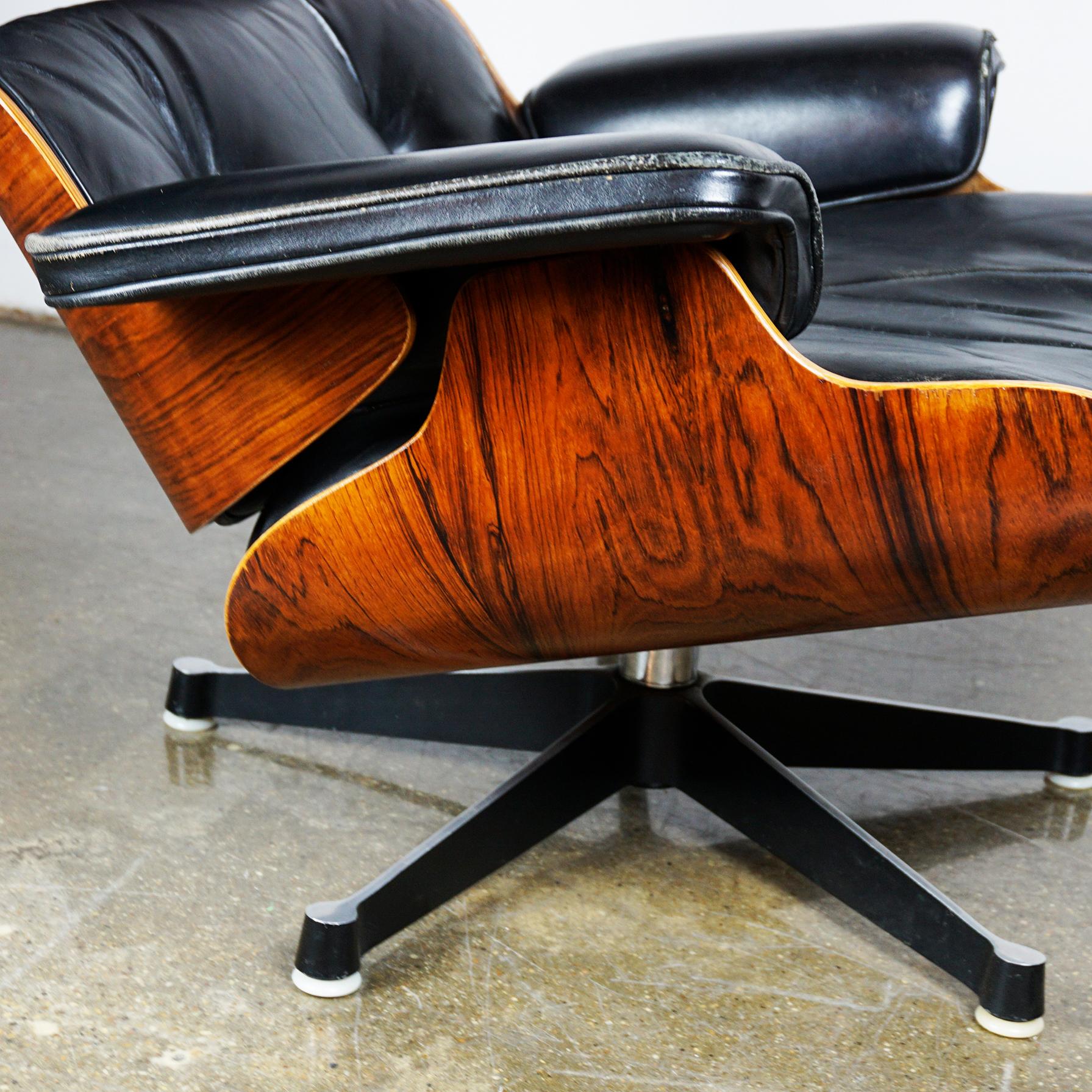Herman Miller Rosewood and Black Leather Eames Lounge Chair 7