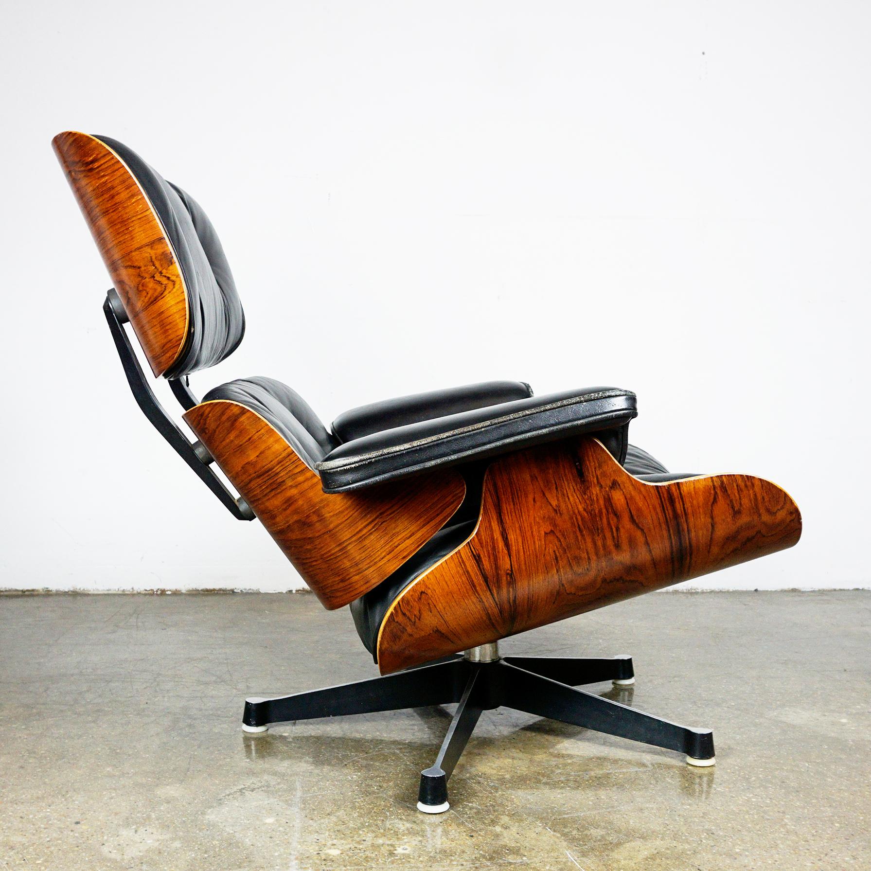 Herman Miller Rosewood and Black Leather Eames Lounge Chair 8