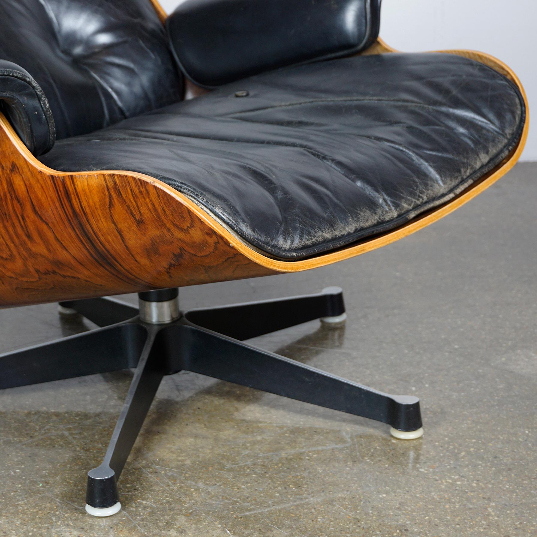 Herman Miller Rosewood and Black Leather Eames Lounge Chair 9