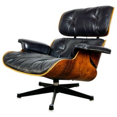 Herman Miller Rosewood and Black Leather Eames Lounge Chair