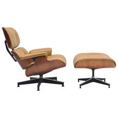 Herman Miller Rosewood Lounge and Ottoman by Charles and Ray Eames, 1960s