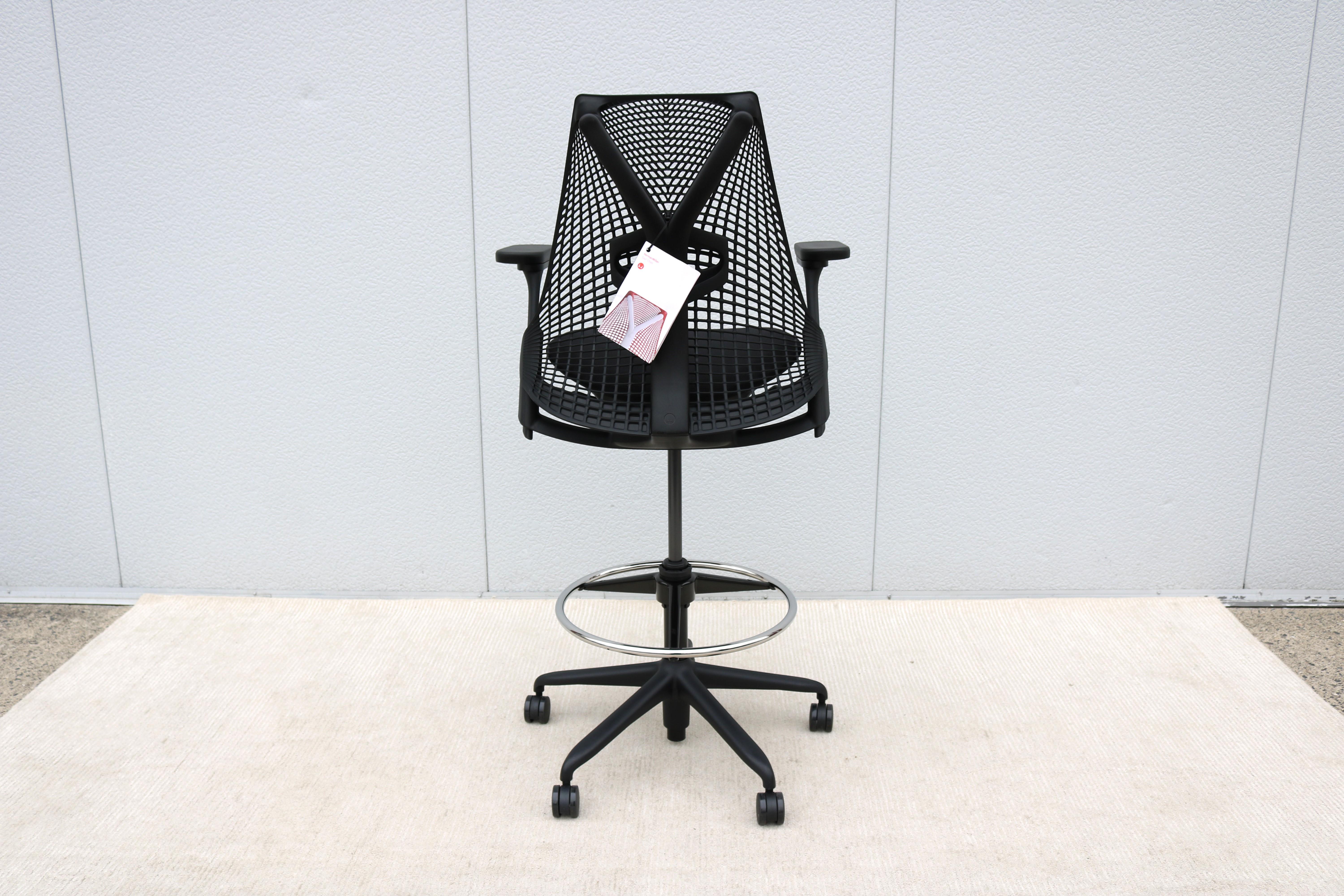 Herman Miller Sayl Ergonomic Black Stool Chair Fully Adjustable Brand New 1