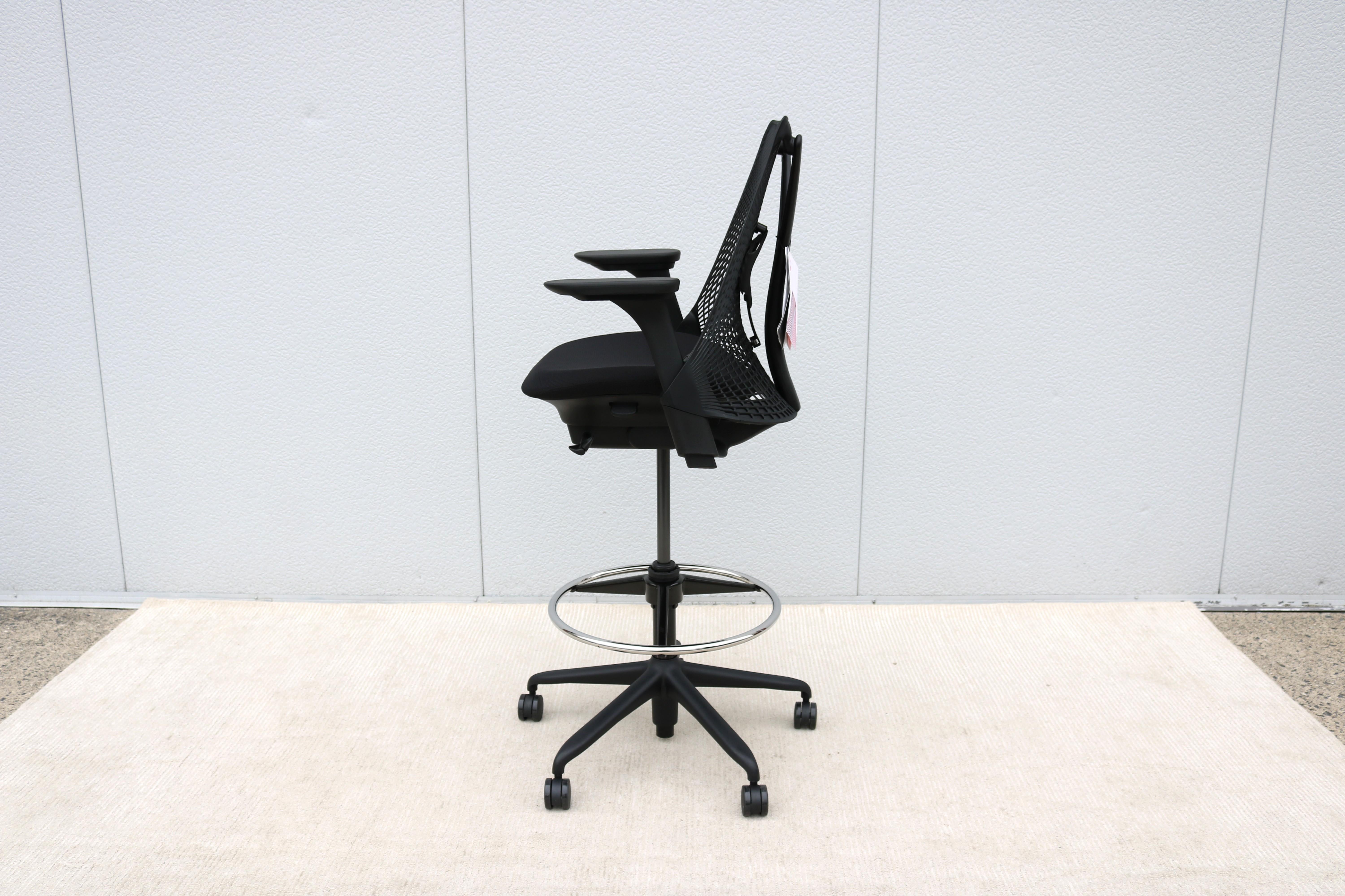 Herman Miller Sayl Ergonomic Black Stool Chair Fully Adjustable Brand New 3