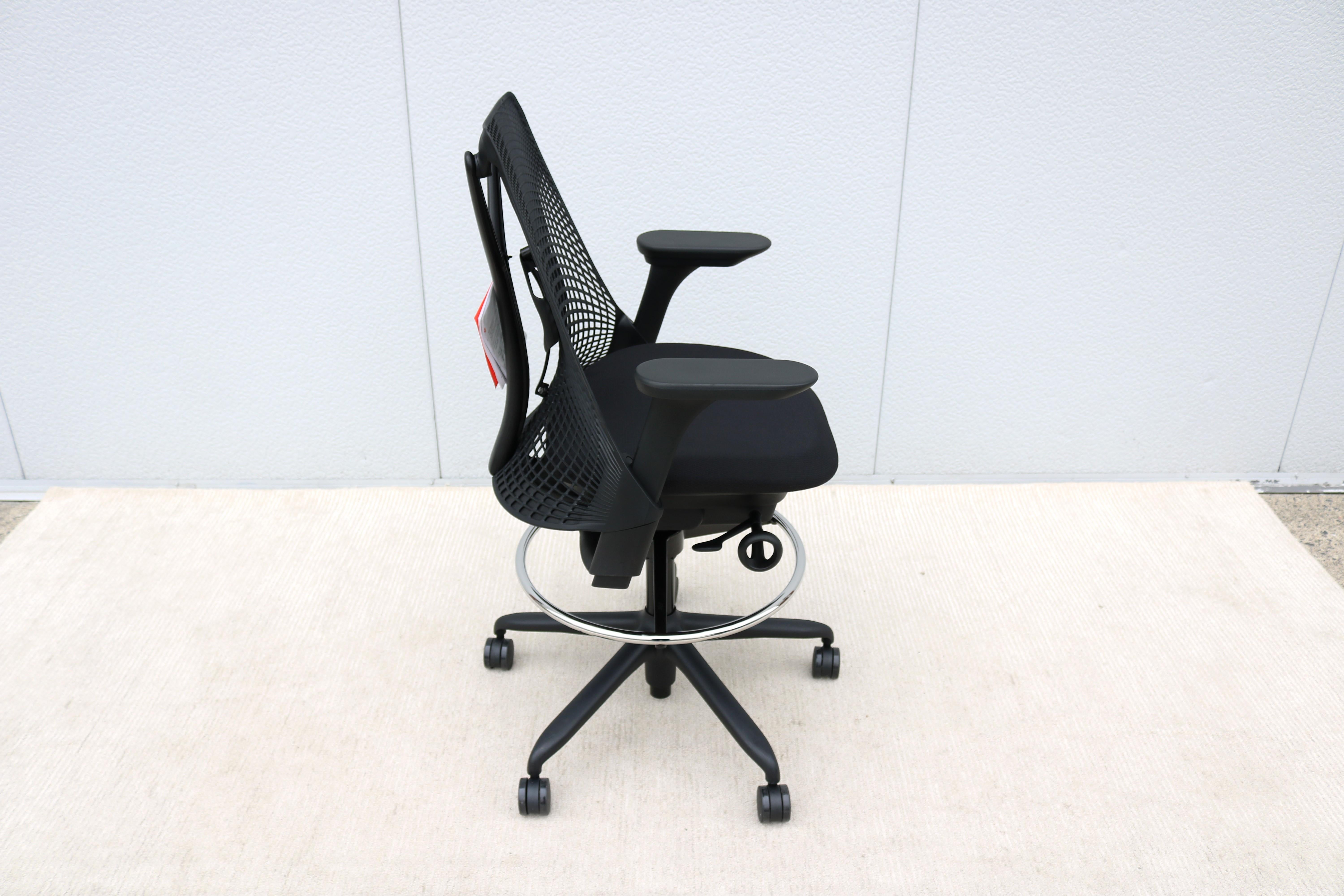 Herman Miller Sayl Ergonomic Black Stool Chair Fully Adjustable Brand New 4