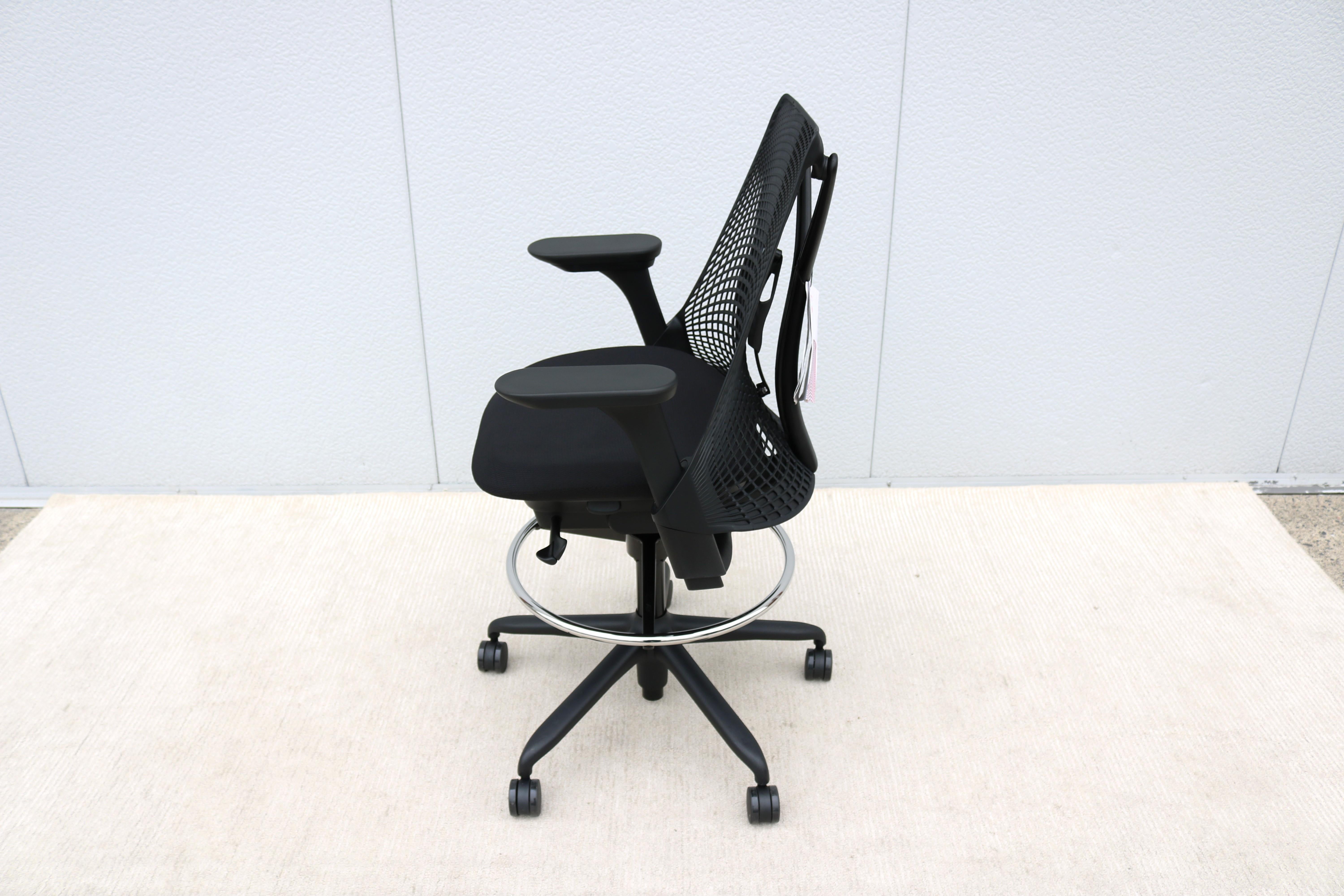Herman Miller Sayl Ergonomic Black Stool Chair Fully Adjustable Brand New 5