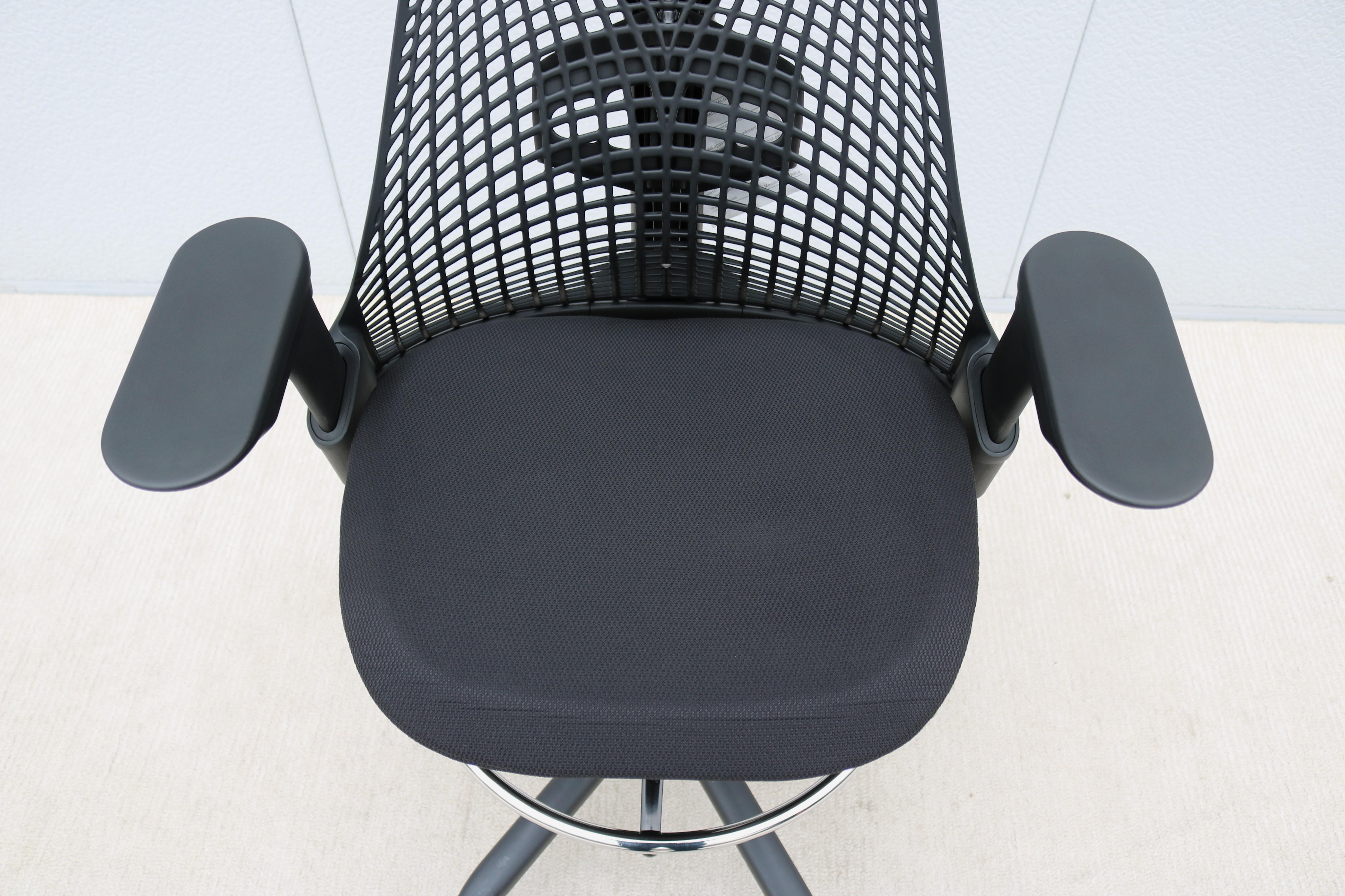 Herman Miller Sayl Ergonomic Black Stool Chair Fully Adjustable Brand New 7