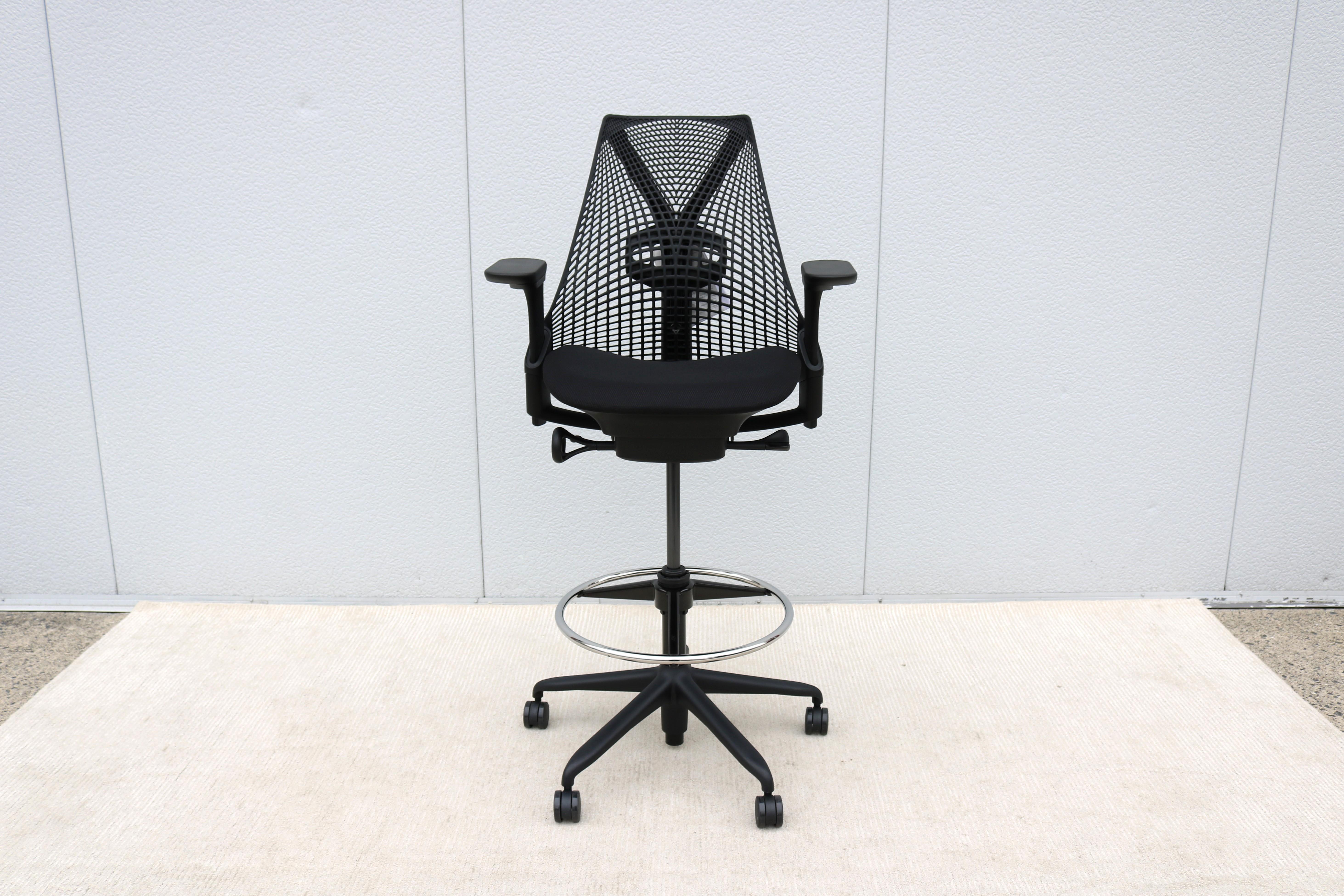 Modern Herman Miller Sayl Ergonomic Black Stool Chair Fully Adjustable Brand New