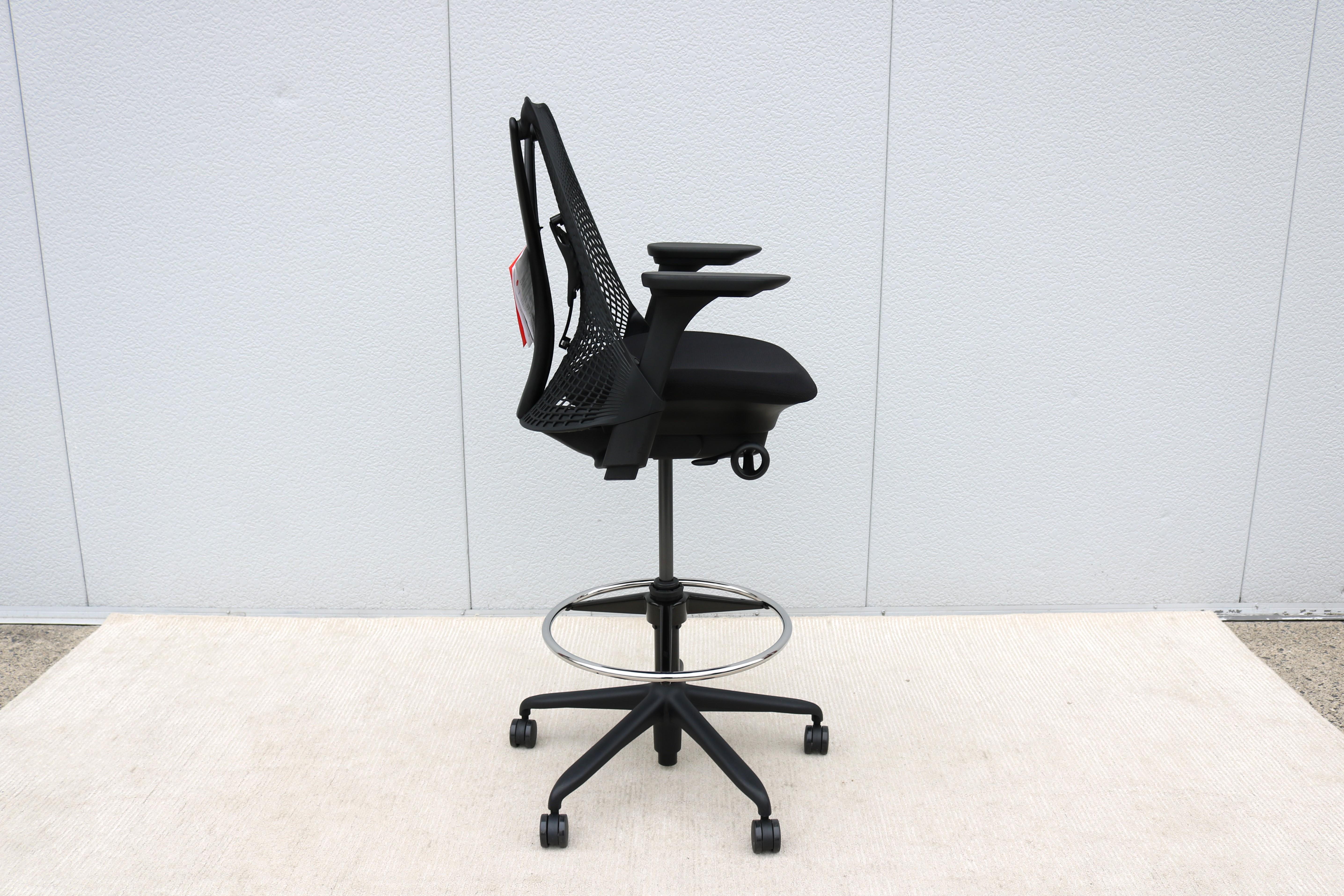 Steel Herman Miller Sayl Ergonomic Black Stool Chair Fully Adjustable Brand New