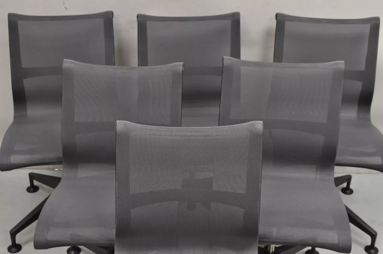 Herman Miller Setu Side Chair Metal Mesh Desk Office Swivel Chair - Set of 6 5