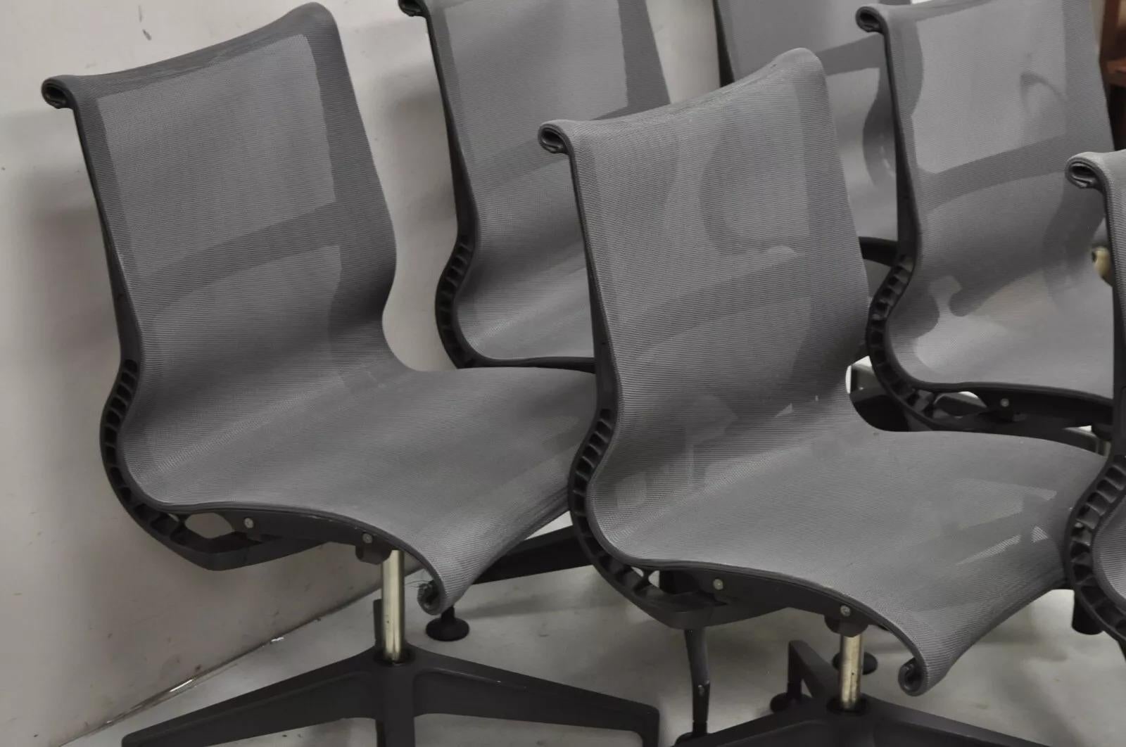 Modern Herman Miller Setu Side Chair Metal Mesh Desk Office Swivel Chair - Set of 6