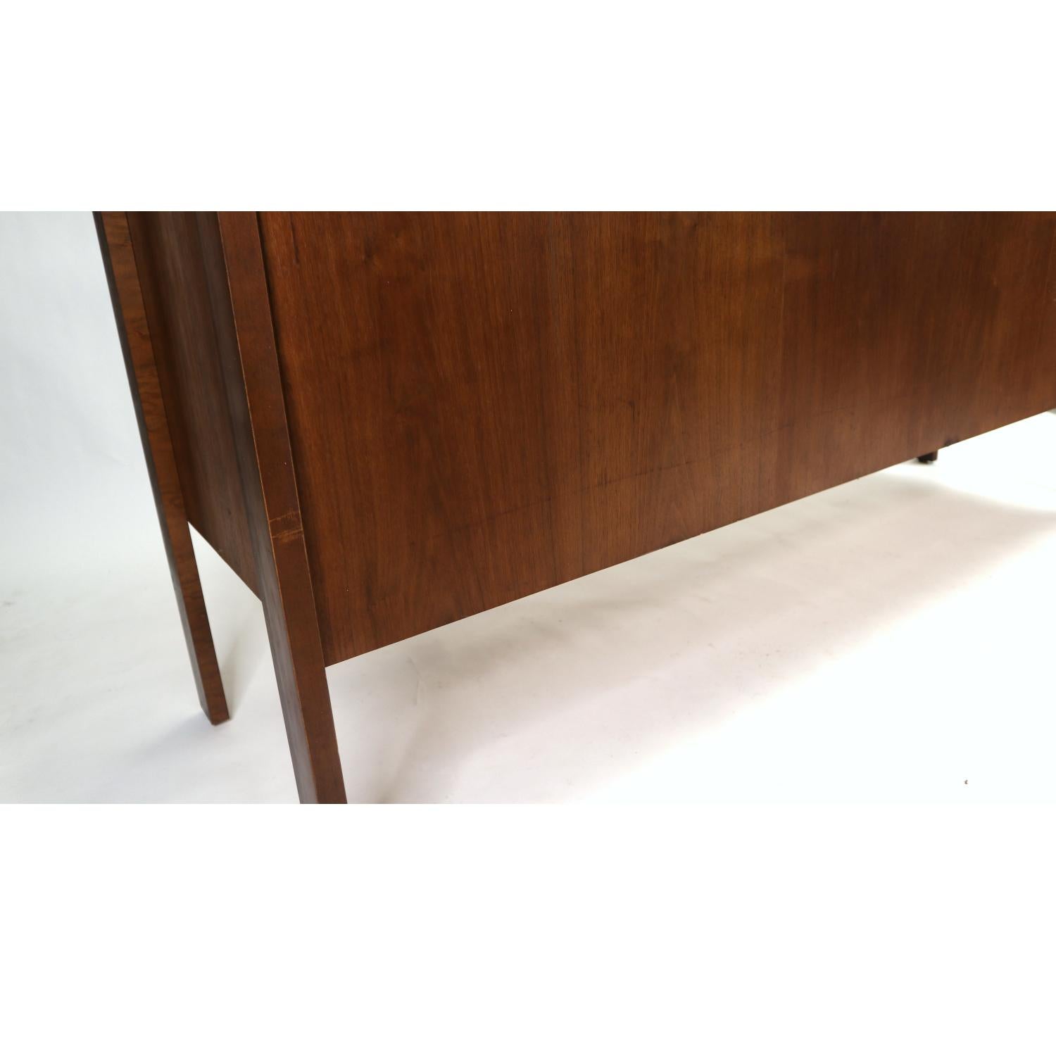 Late 20th Century Herman Miller Style Biltrite Walnut Filing Cabinet Office Credenza