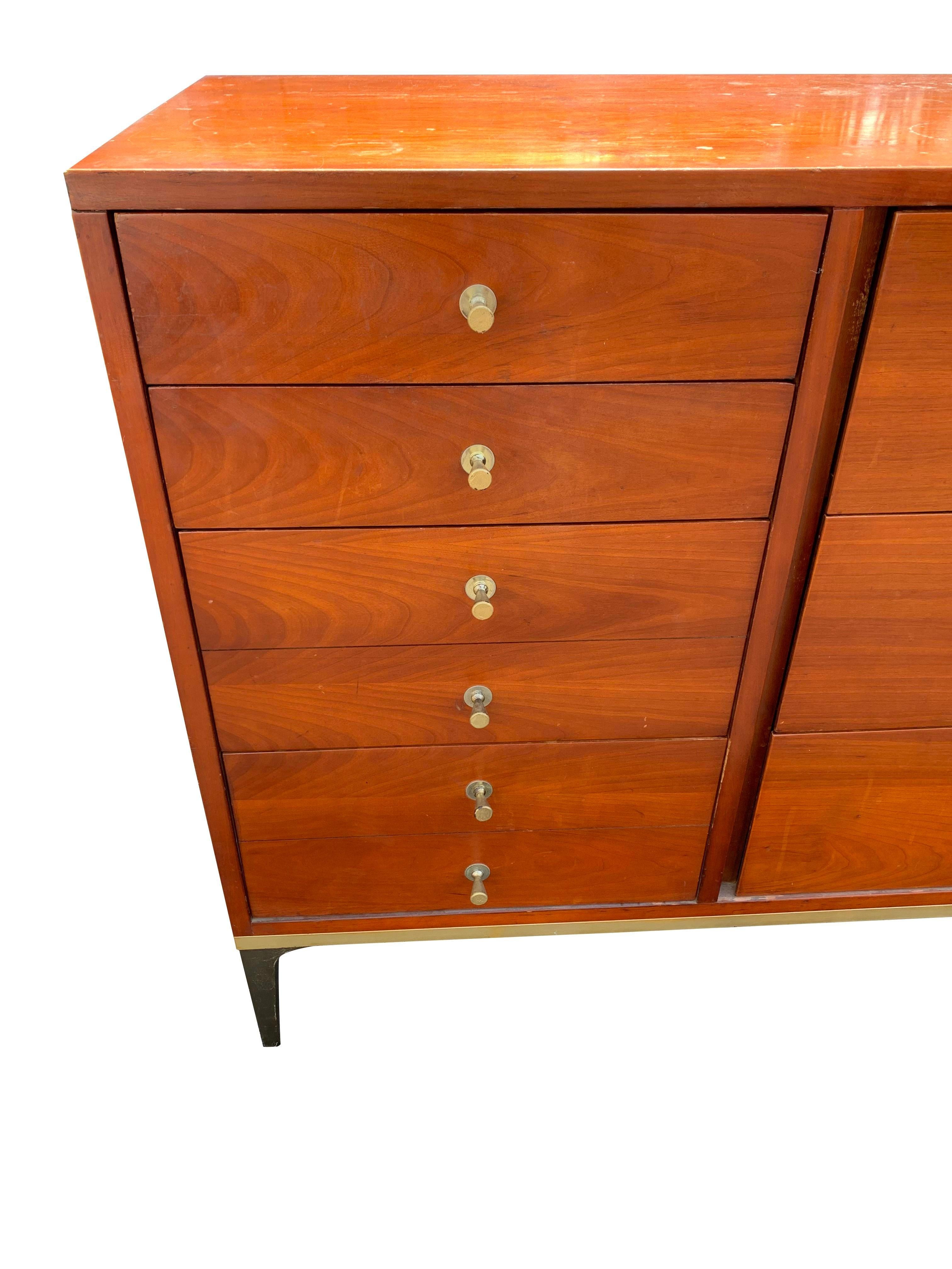 Brass Herman Miller Style Credenza For Sale
