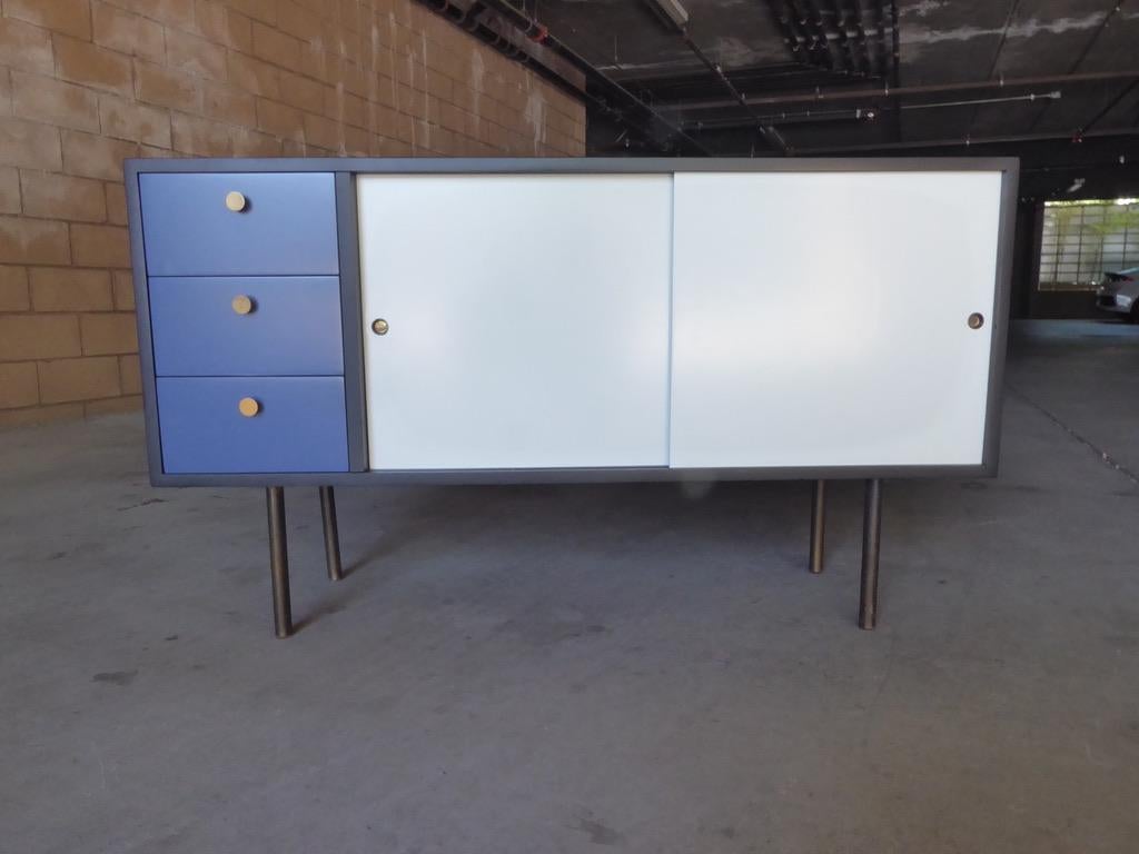 American Herman Miller Style Painted Low Cabinet, circa 1960s
