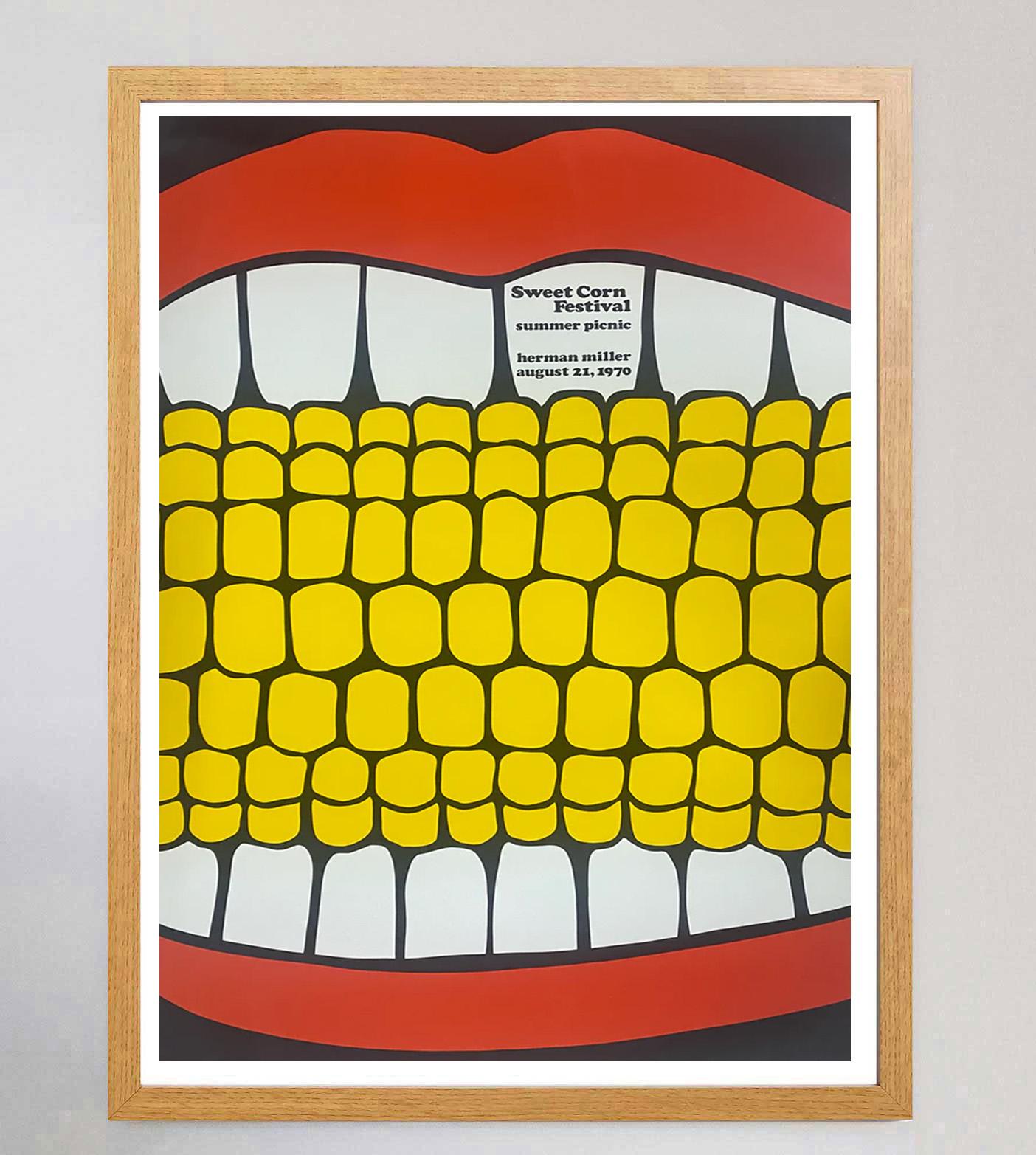 American Herman Miller Summer Picnic 1970 Original Vintage Poster
