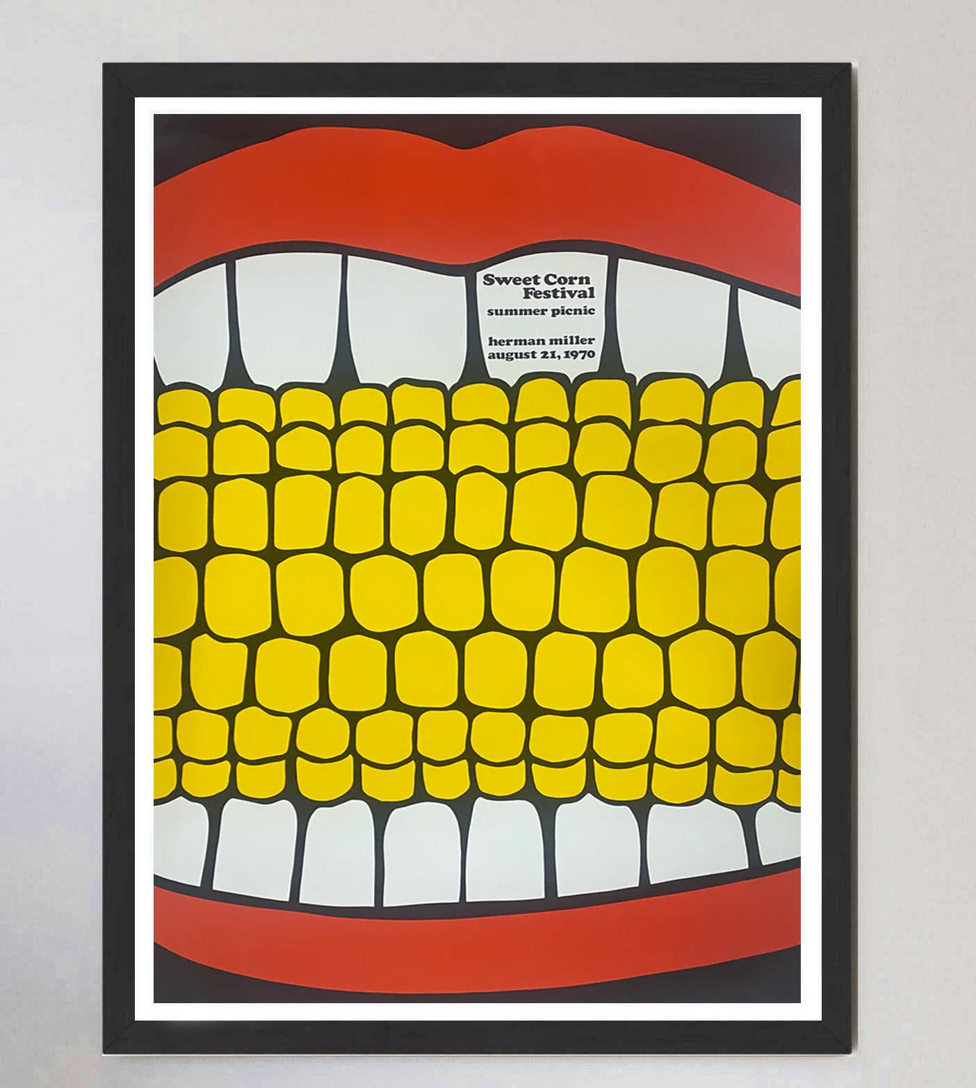 Late 20th Century Herman Miller Summer Picnic 1970 Original Vintage Poster