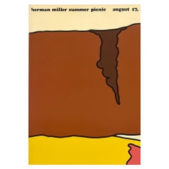 HERMAN MILLER SUMMER PICNIC 1973 Original Vintage Poster Hand Signed in Ink