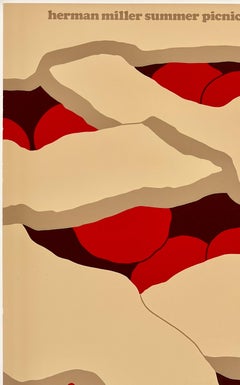 HERMAN MILLER SUMMER PICNIC 1975 Cherry Pie Authentic Original Vintage Poster