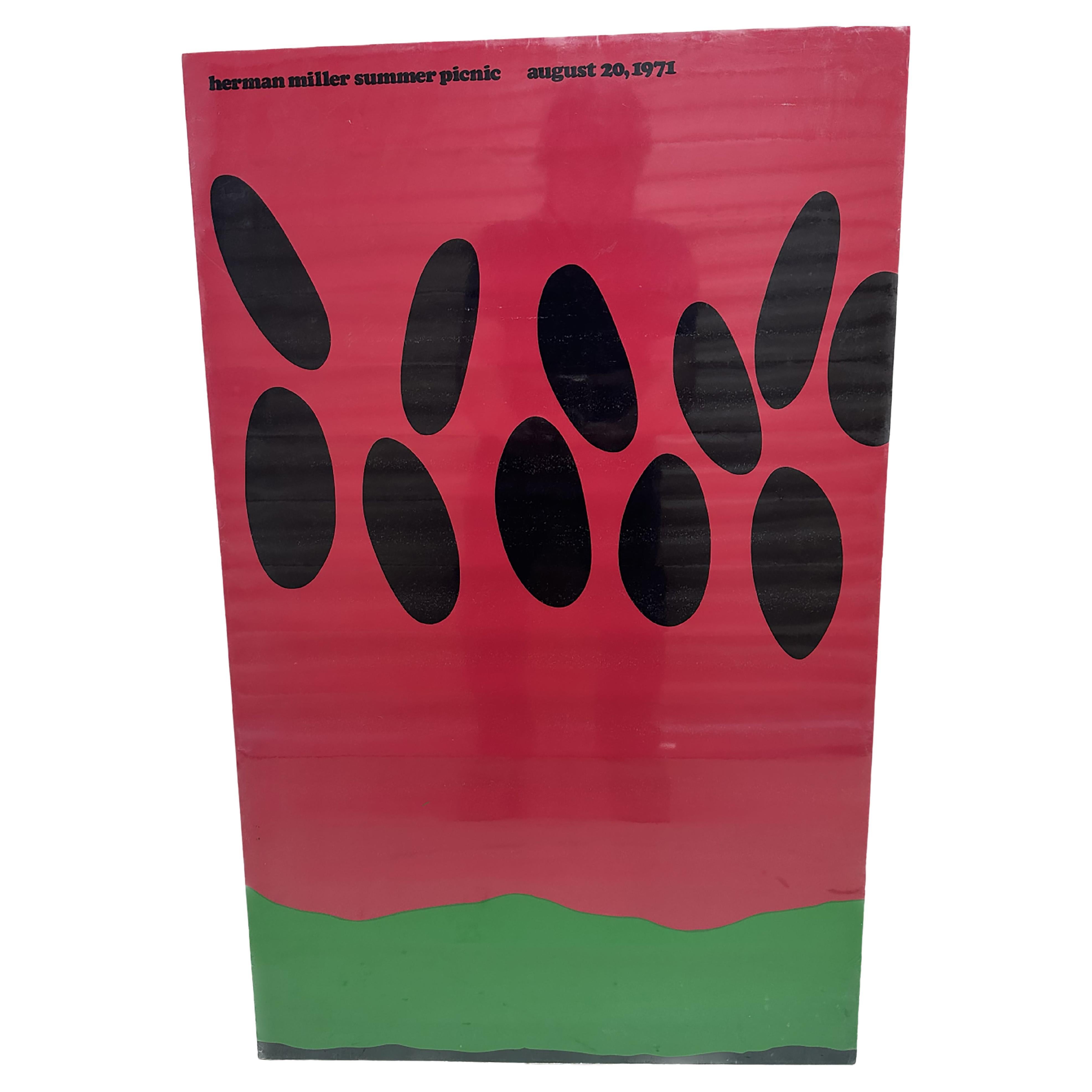 "Herman Miller Summer Picnic August 20, 1971" Lacquer Screen Print by Frykholm