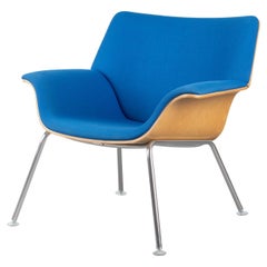 Herman Miller Swoop Plywood Lounge Chairs by Brian Kane in Original Blue Fabric