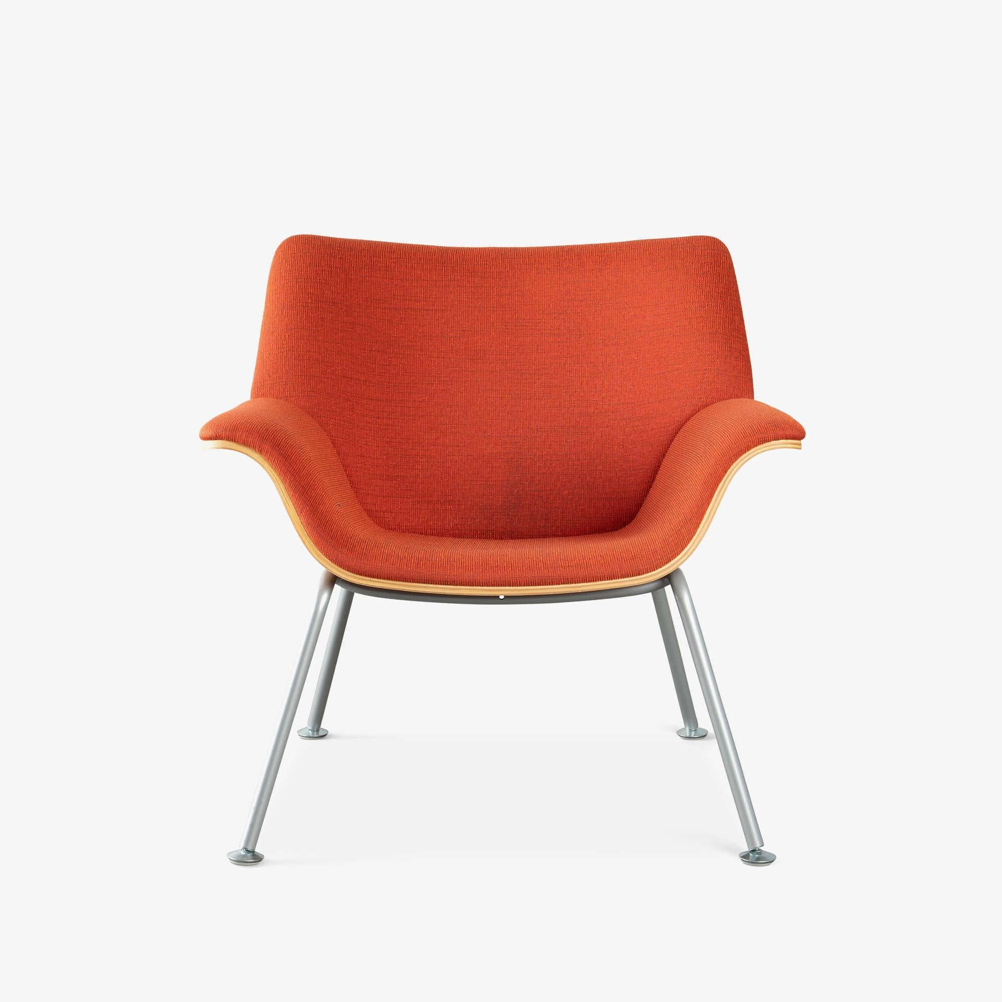 Mid-Century Modern Herman Miller Swoop Plywood Lounge Chairs in Terra Cotta by Brian Kane, Pair