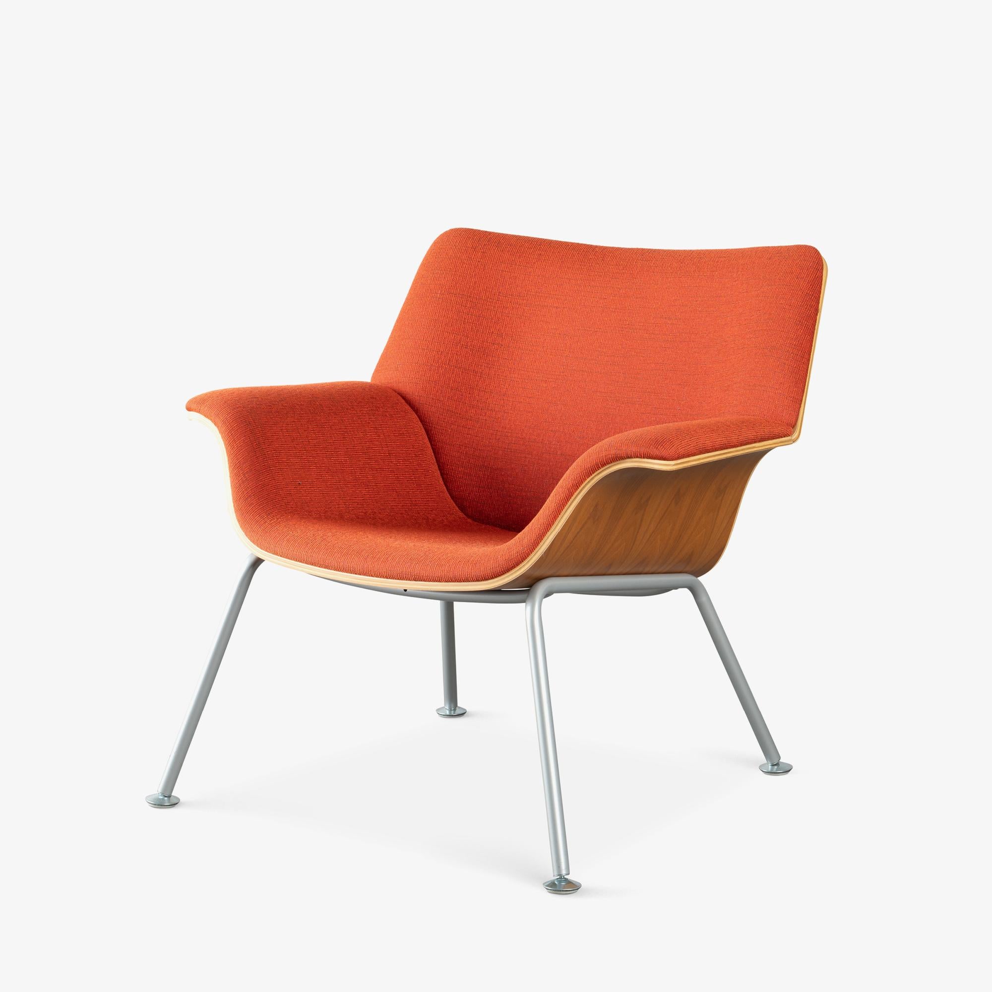 American Herman Miller Swoop Plywood Lounge Chairs in Terra Cotta by Brian Kane, Pair