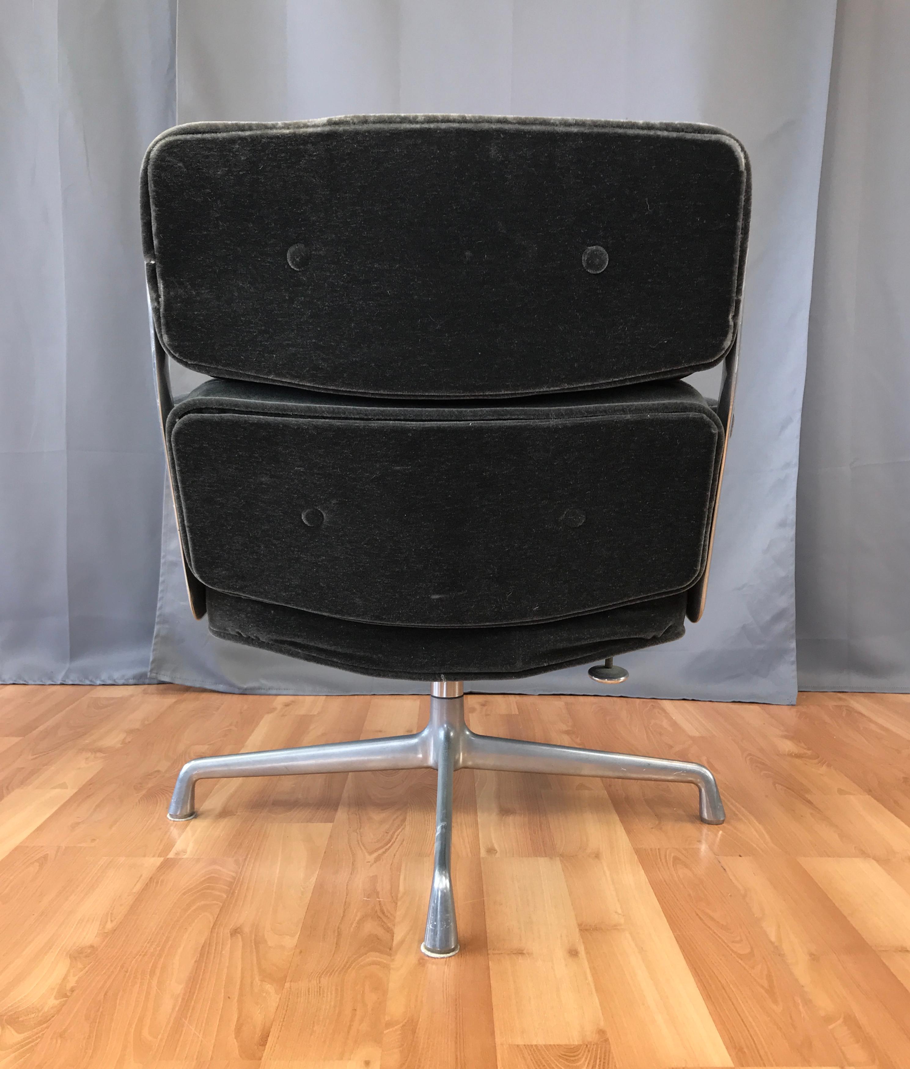 Herman Miller Time Life Chair by Charles and Ray Eames in Charcoal Mohair In Good Condition In San Francisco, CA