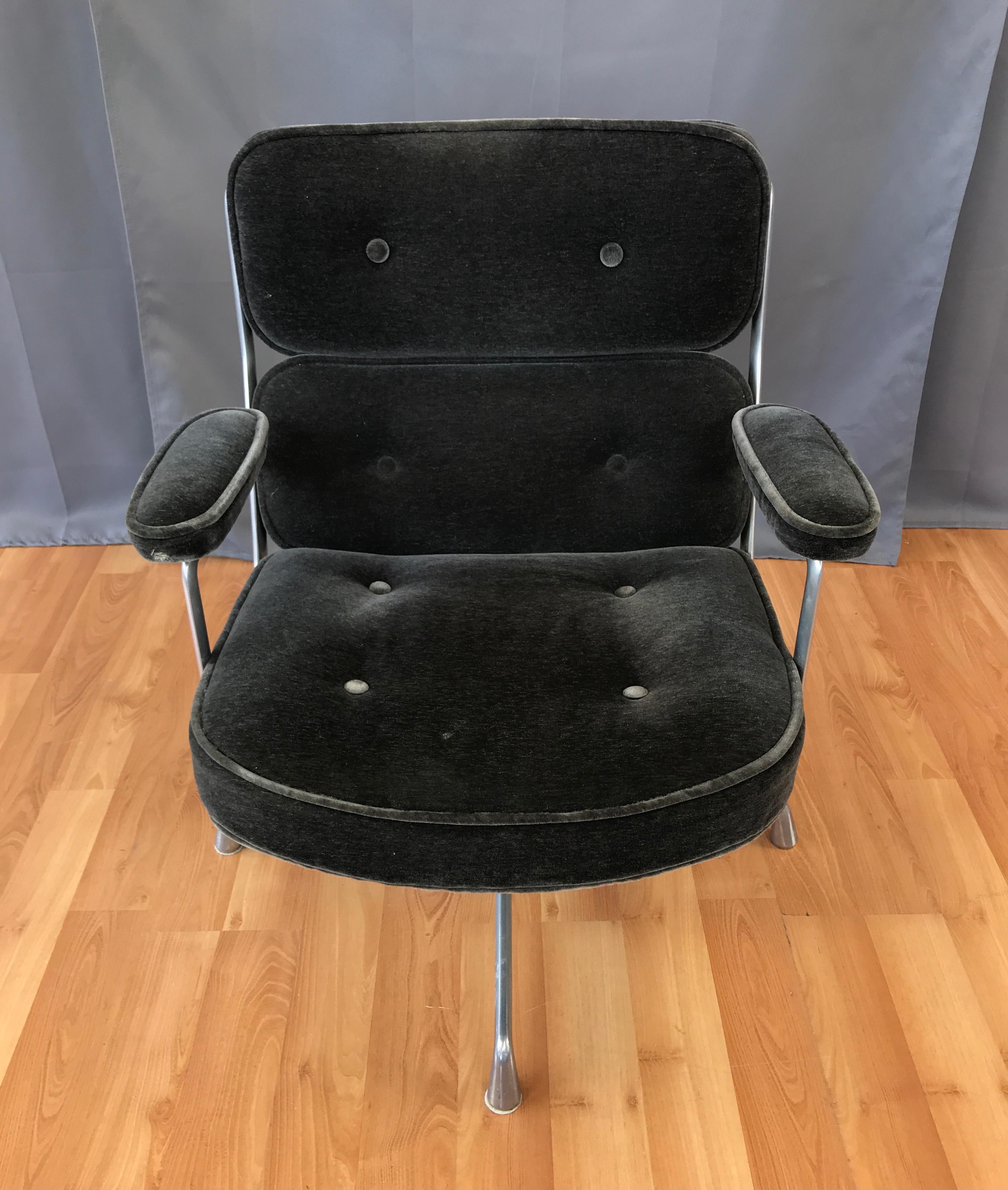 Herman Miller Time Life Chair by Charles and Ray Eames in Charcoal Mohair 2
