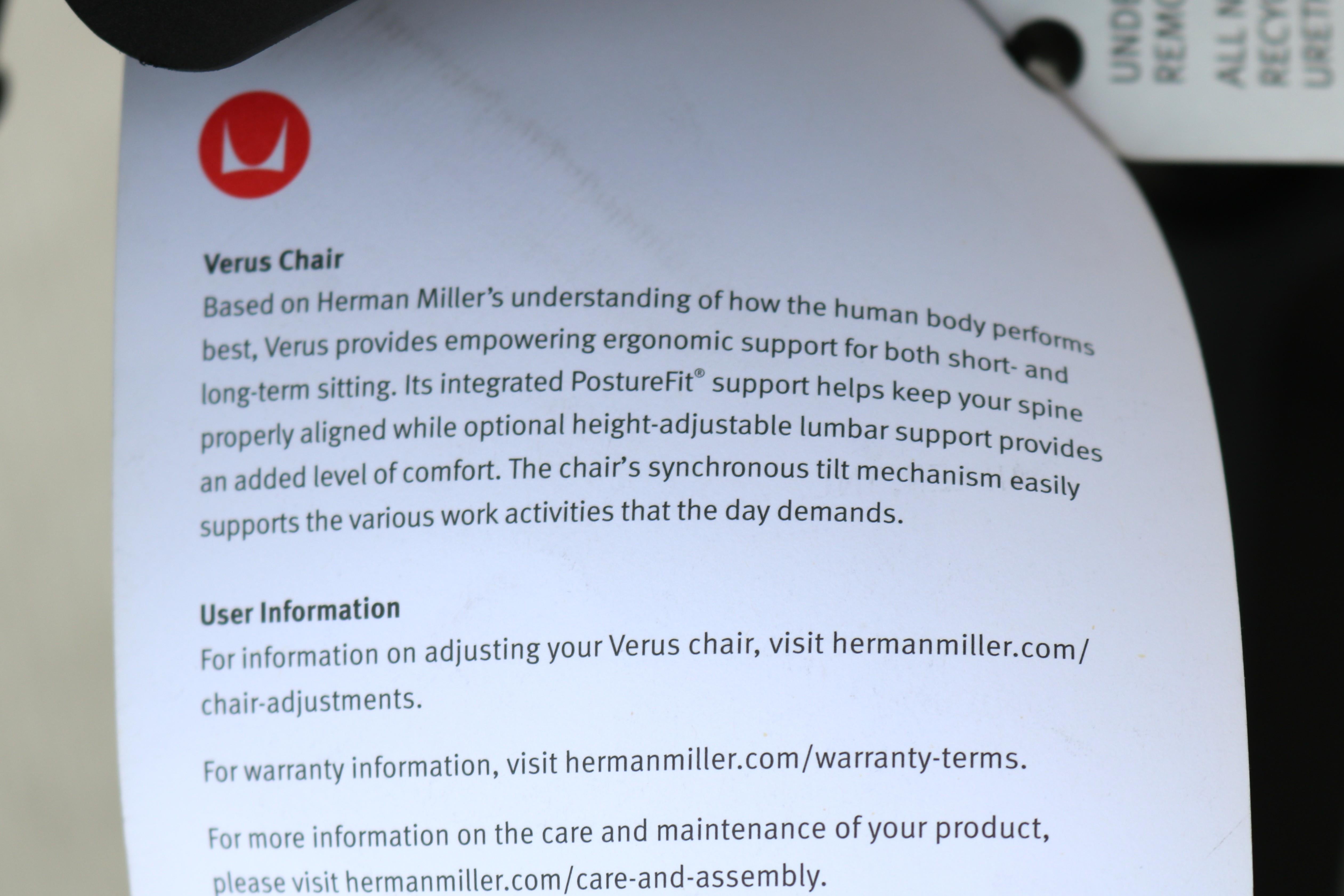 Herman Miller Verus Ergonomic Task Office Desk Chair Fully Adjustable, Brand New For Sale 11