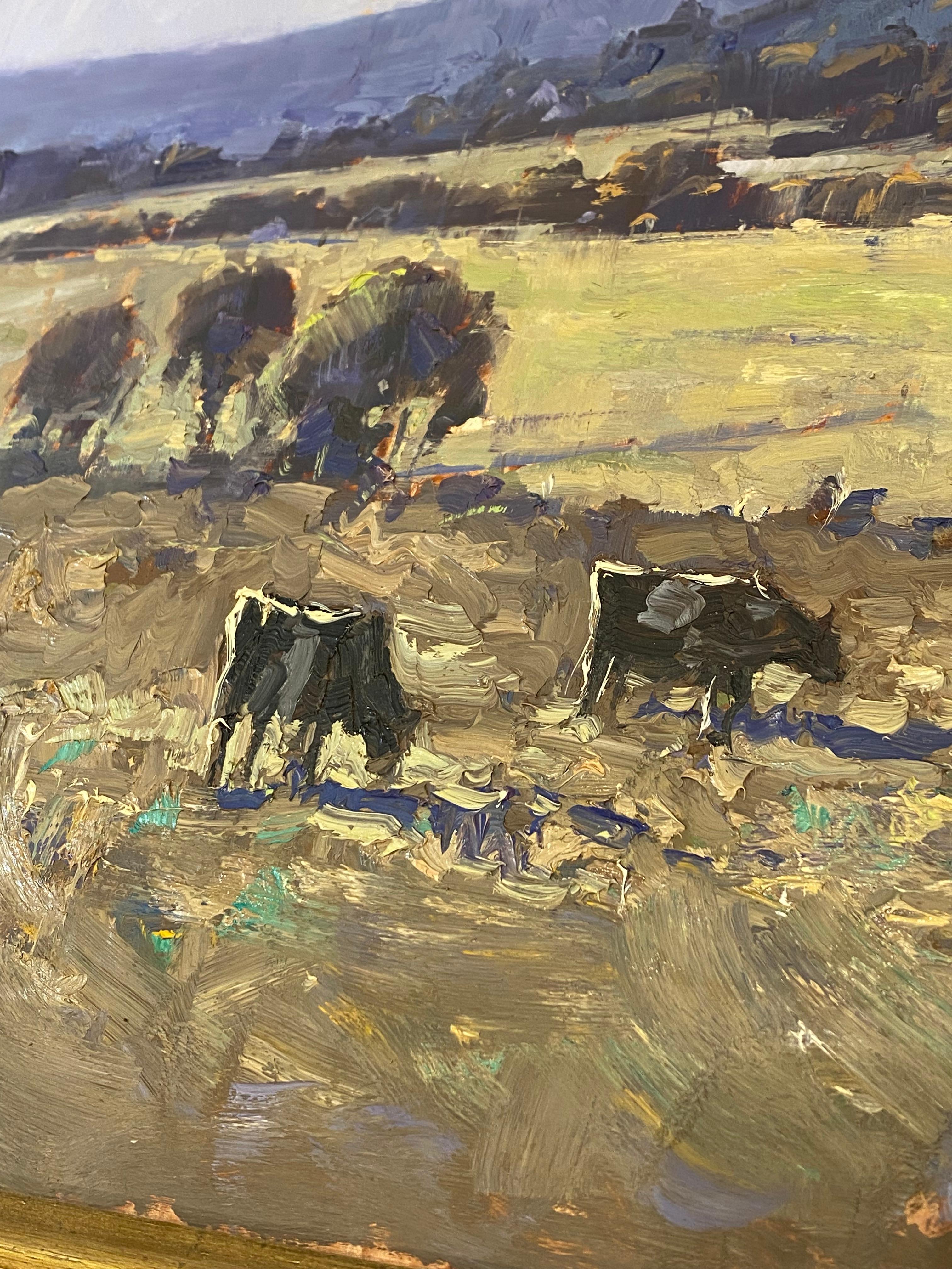 Herman Pekel (Impressionniste australien) Peinture à l'huile sur carton d'un paysage de campagne en vente 7