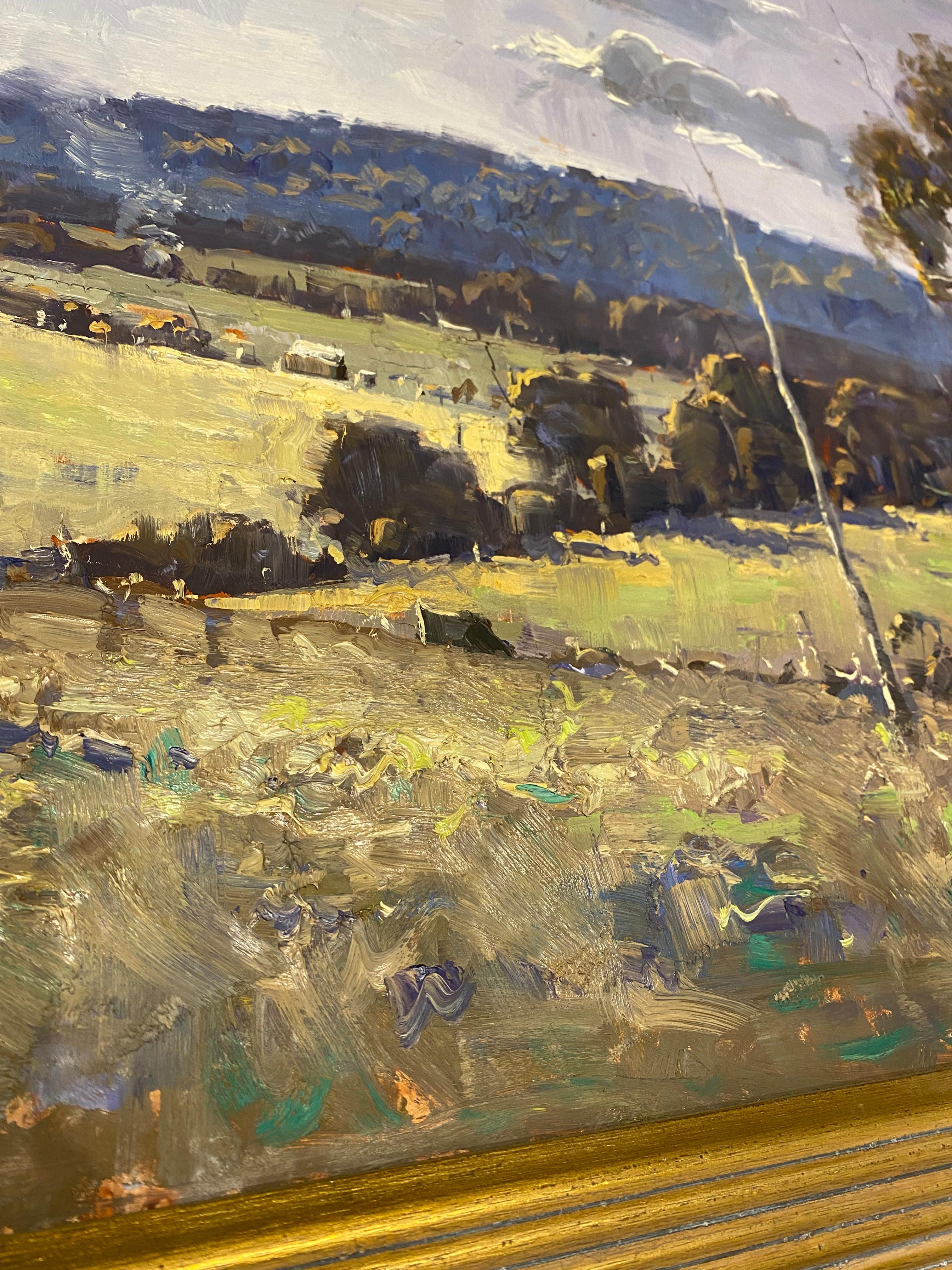 Herman Pekel (Impressionniste australien) Peinture à l'huile sur carton d'un paysage de campagne en vente 8