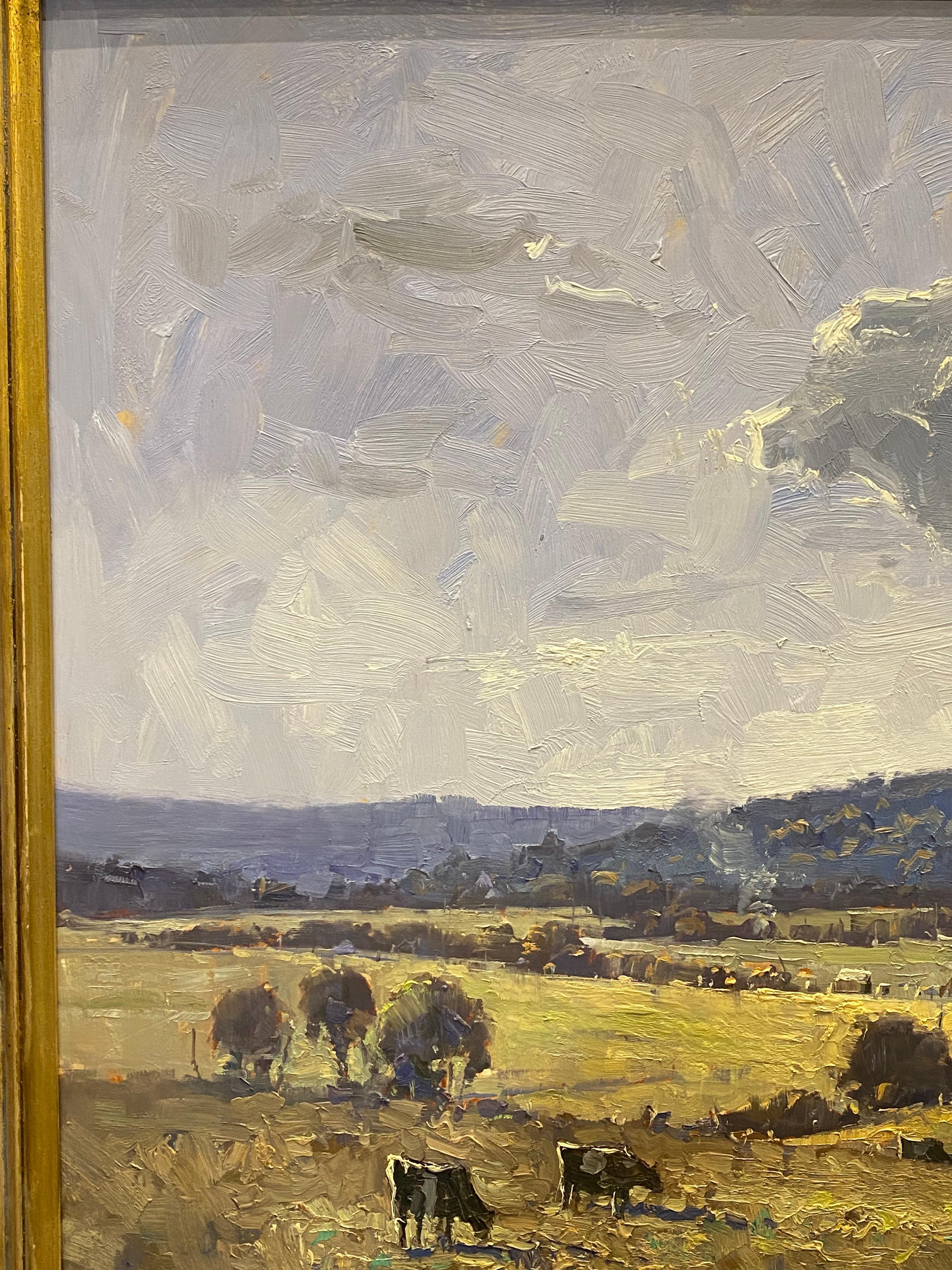 Herman Pekel (Impressionniste australien) Peinture à l'huile sur carton d'un paysage de campagne en vente 3