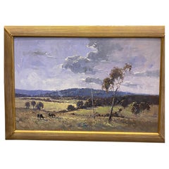 Herman Pekel (Impresionista australiano) Paisaje campestre Pintura al óleo sobre tabla