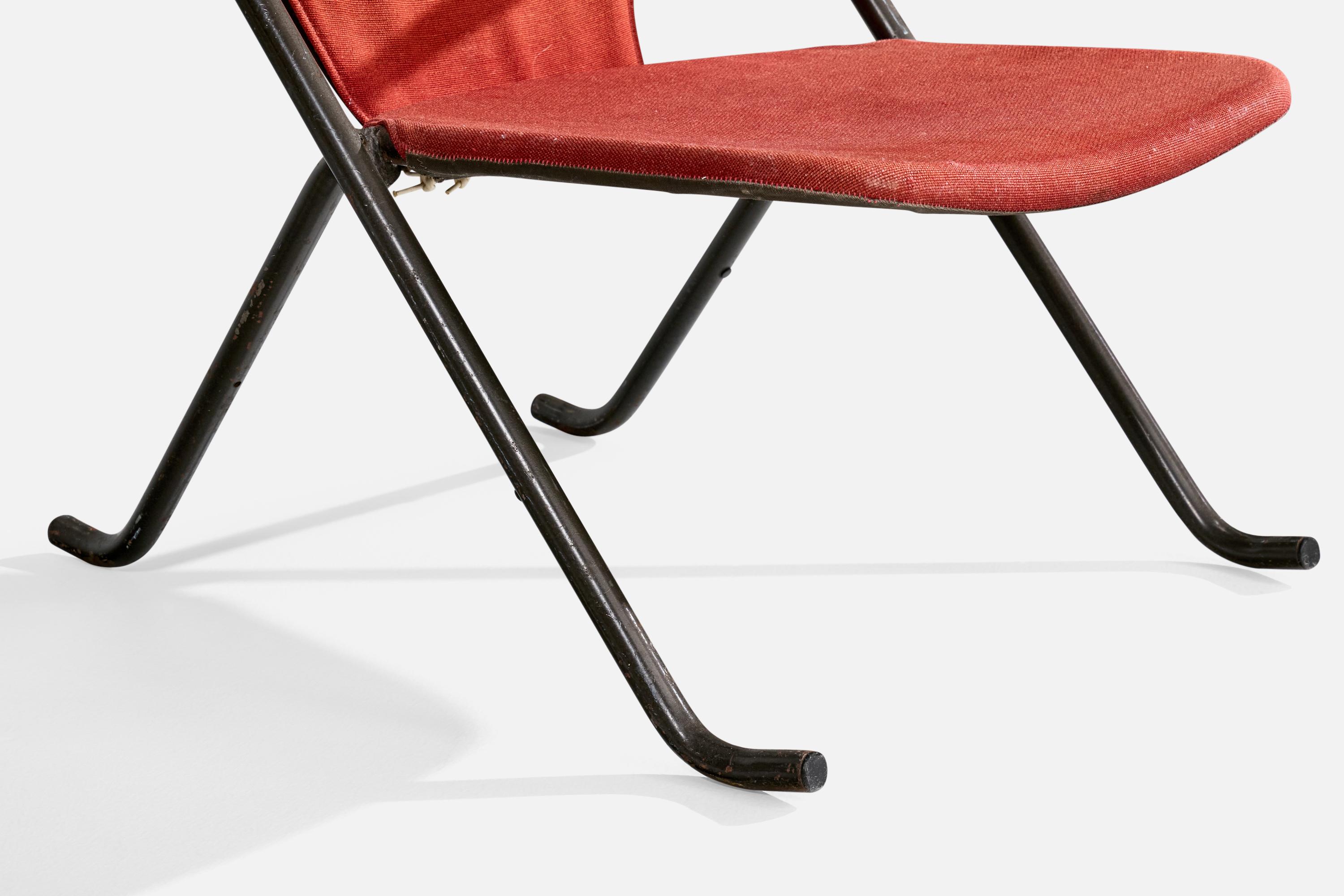 Fauteuil de salon Herman Persson, teck, acier, tissu, Suède, 1957 en vente 6